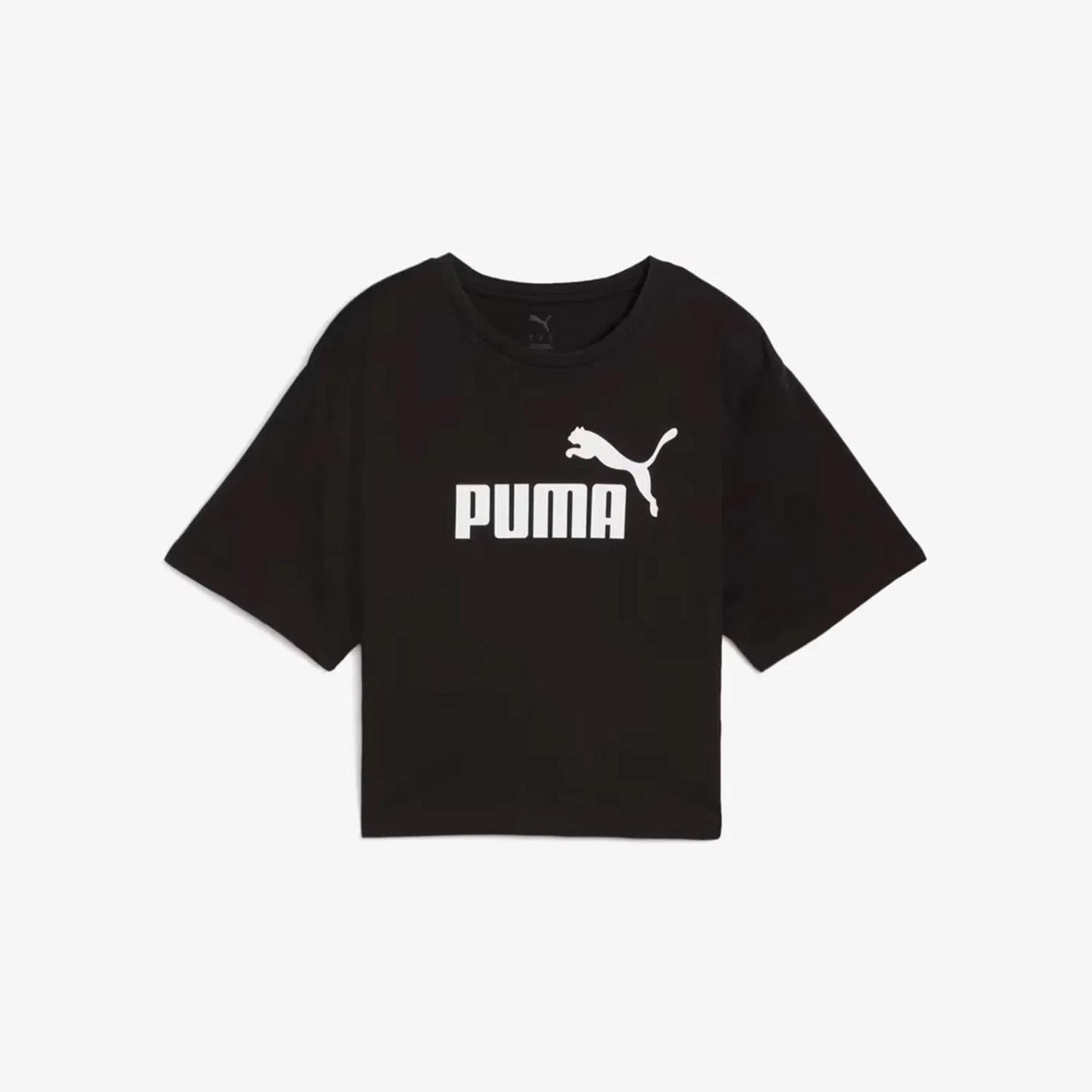 Puma Essential No. 1 Logo Kadın Siyah Crop Top