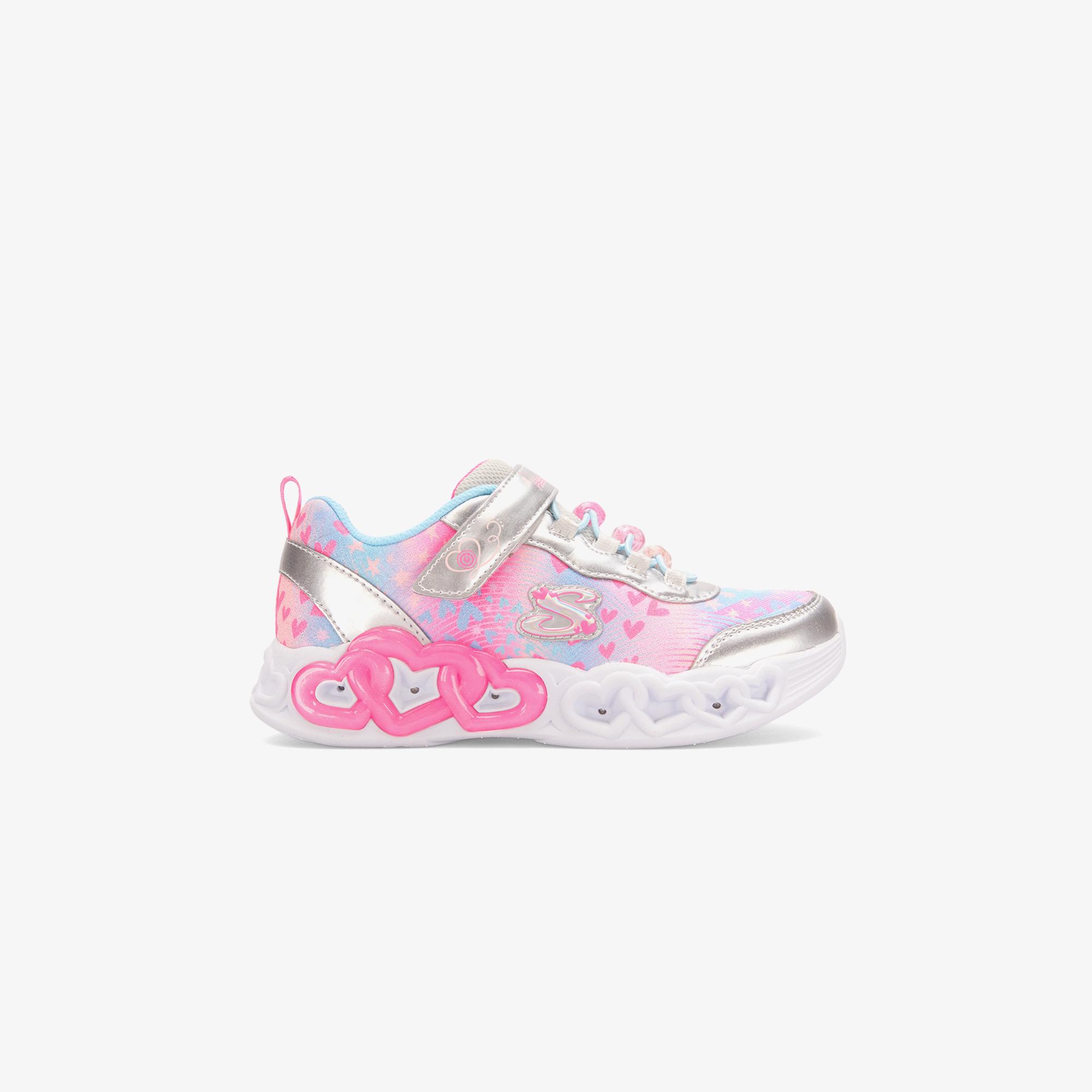 Skechers Infinite Heart Lights Heart Jewels Çocuk Gri Spor Ayakkabı
