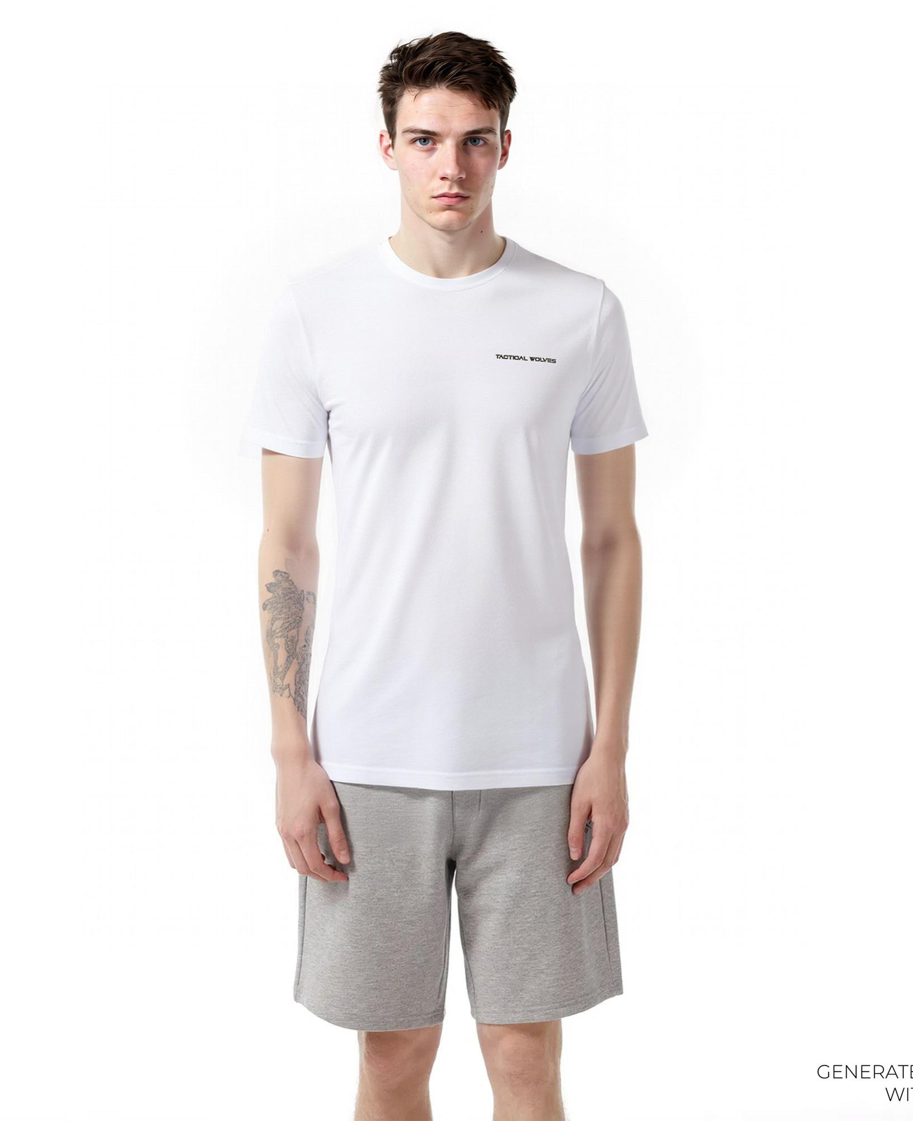 Tactical Wolves Classic Erkek Beyaz T-Shirt