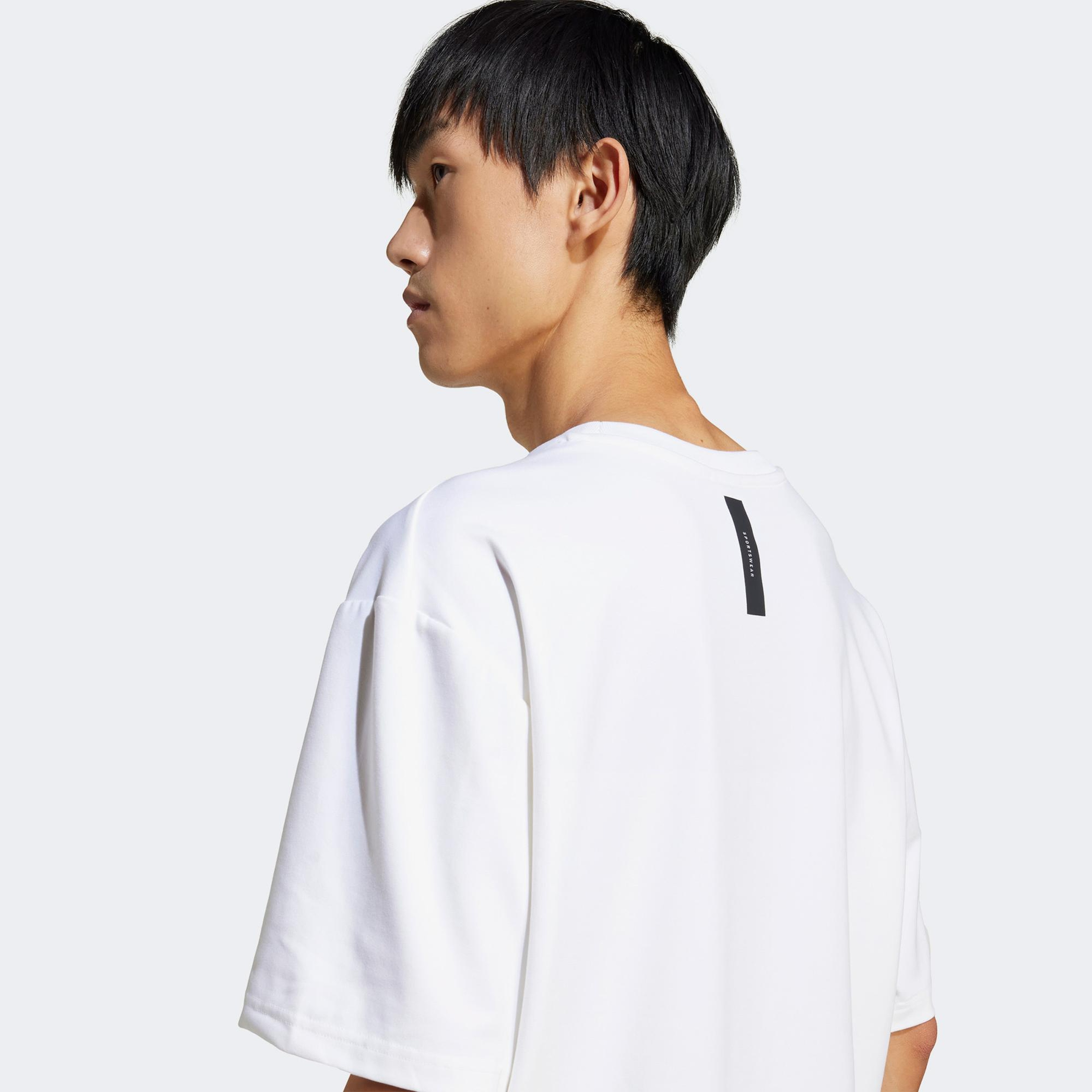 adidas Z.N.E. Full-Zip Kapüşonlu Erkek Beyaz T-Shirt