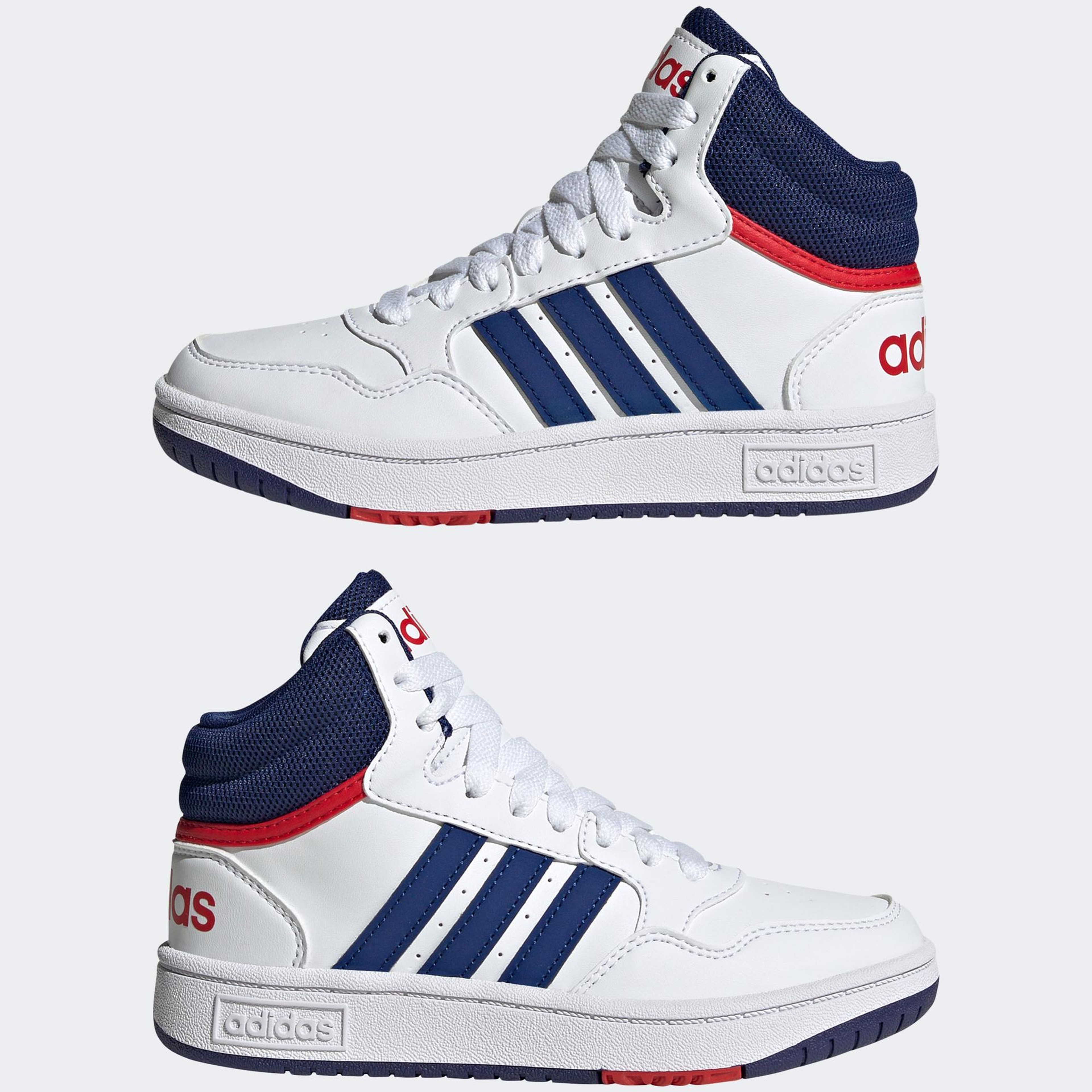 adidas Sportswear Hoops 3.0 Mid Çocuk Beyaz Spor Ayakkabı