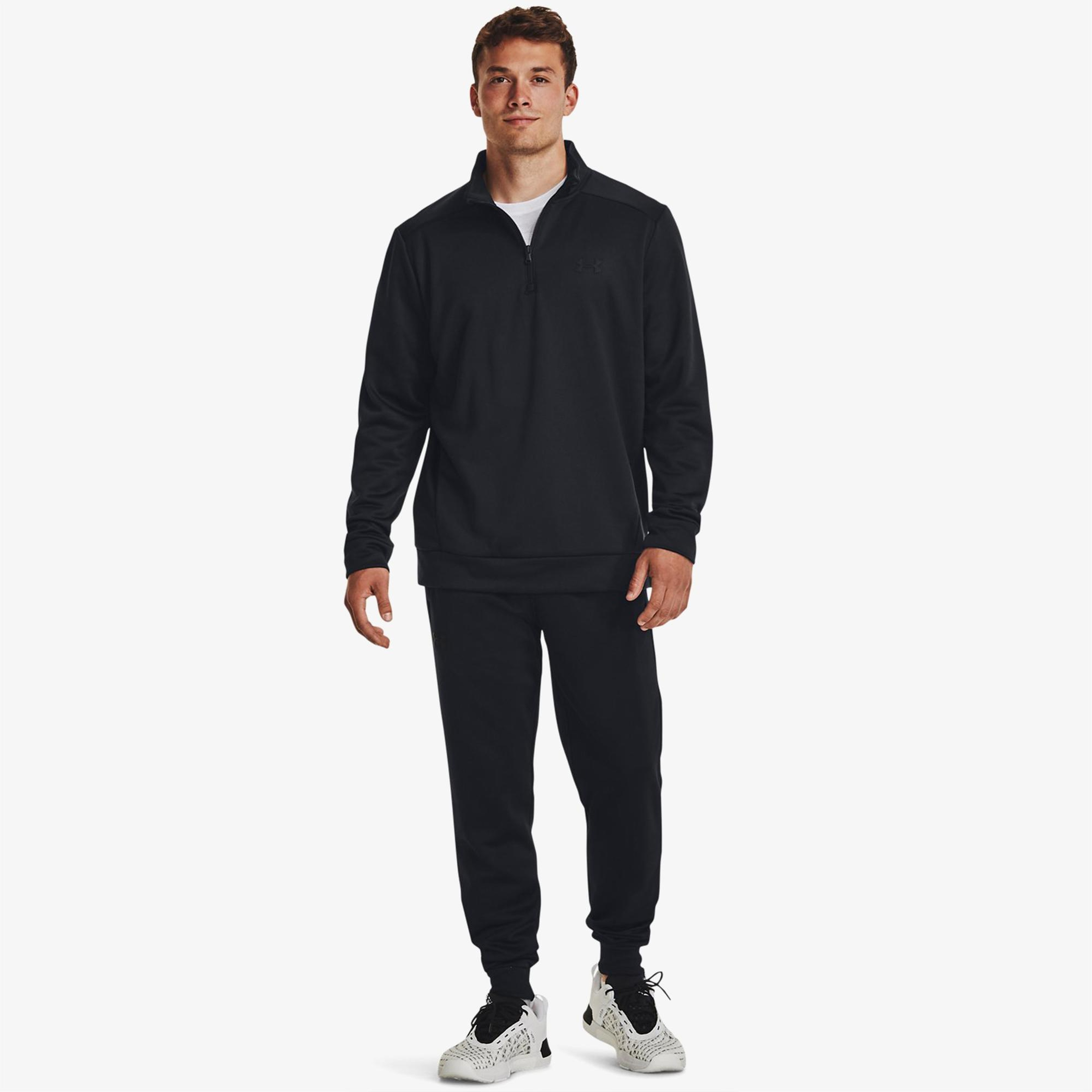 Under Armour Fleece 1/4 Zip Erkek Siyah Günlük Sweatshirt