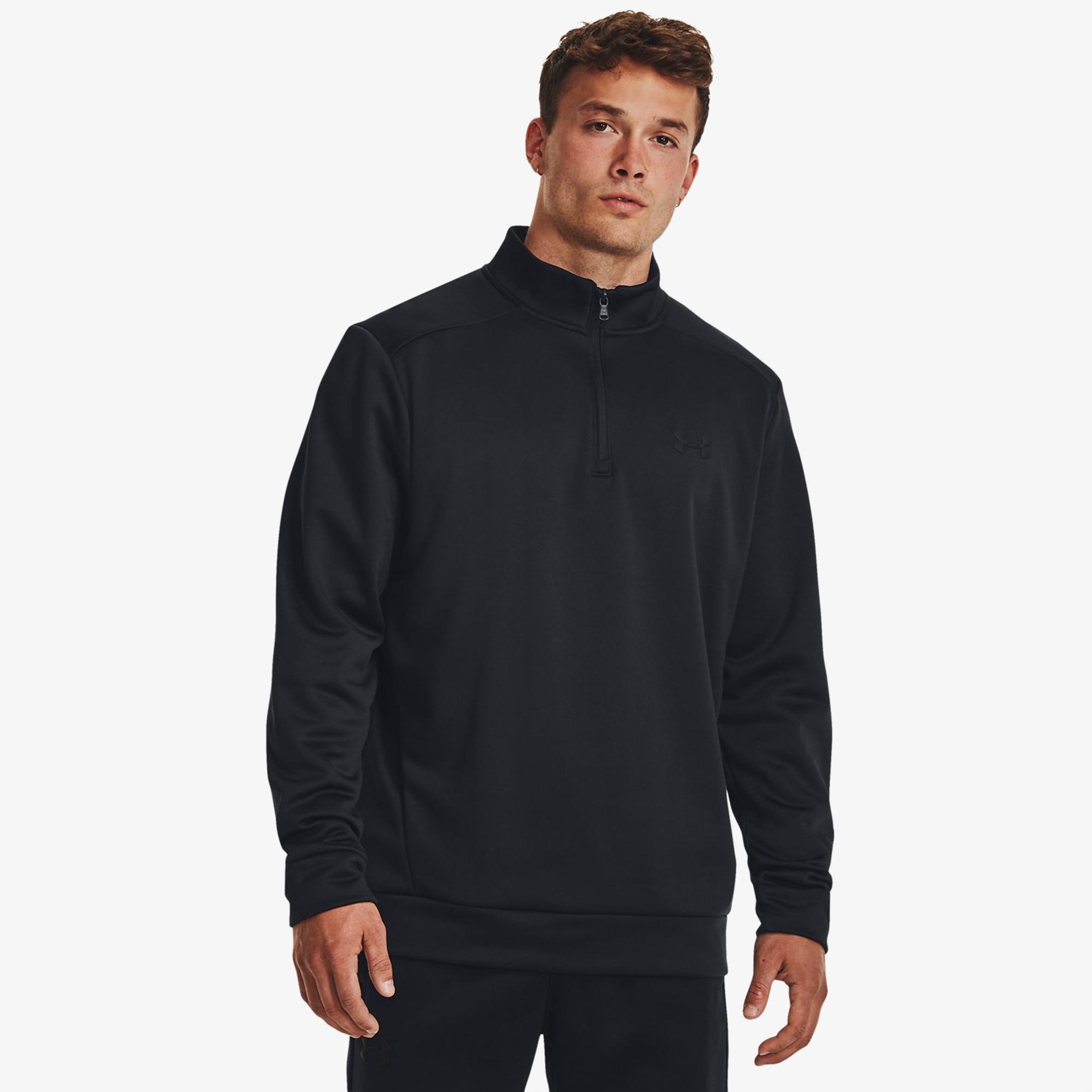 Under Armour Fleece 1/4 Zip Erkek Siyah Günlük Sweatshirt
