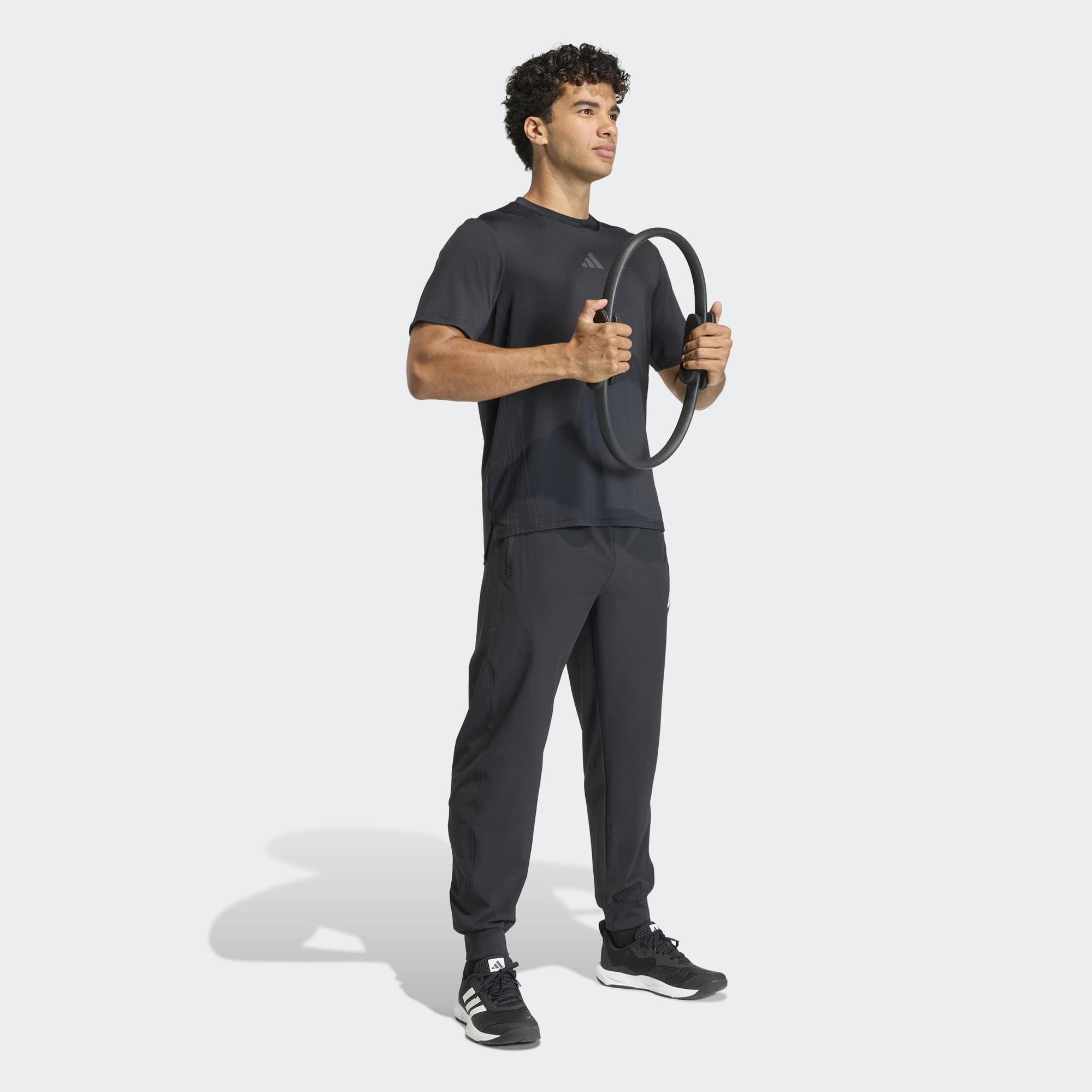adidas Workout Essentials Flex Dokuma Erkek Siyah Antrenman Eşofman Altı