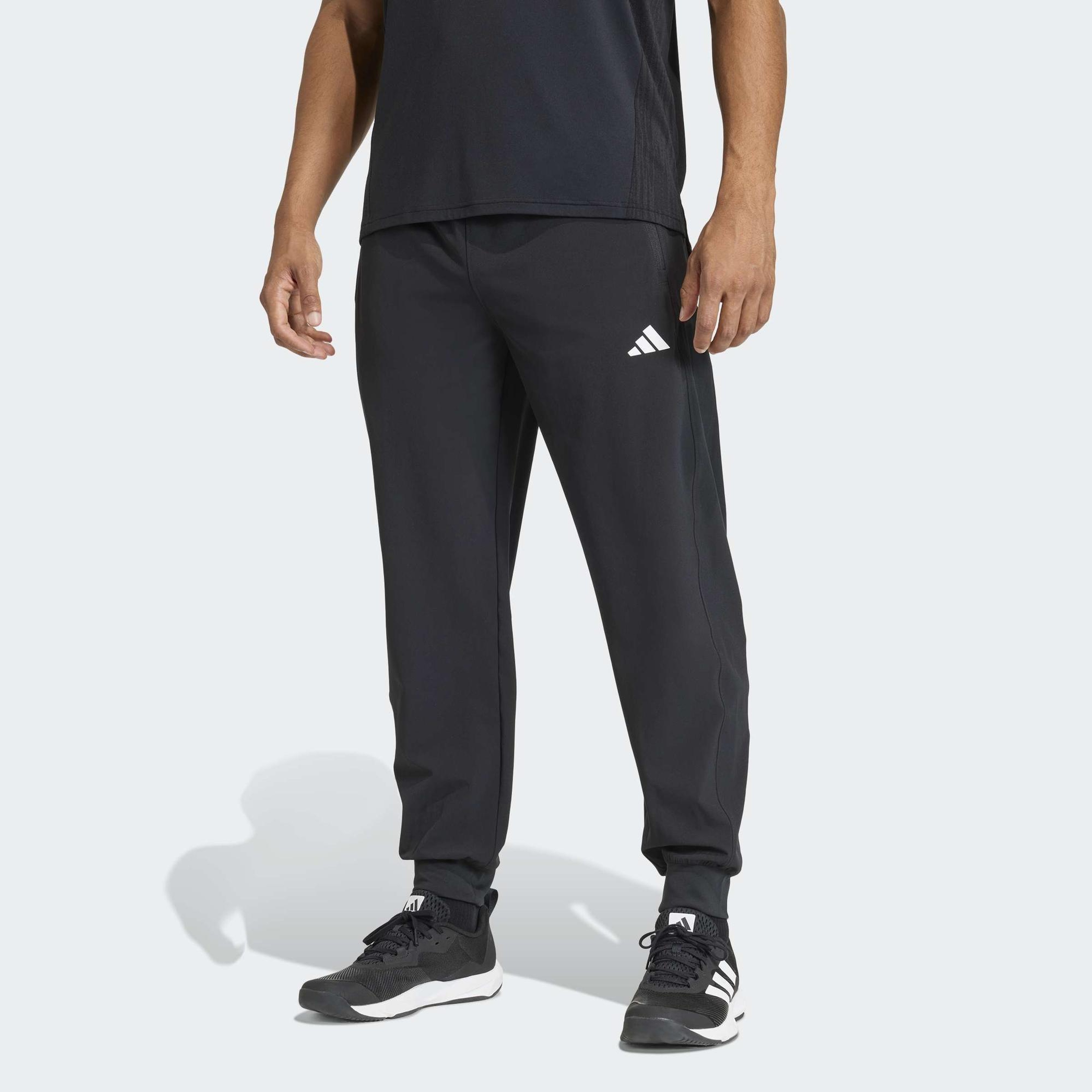 adidas Workout Essentials Flex Dokuma Erkek Siyah Antrenman Eşofman Altı