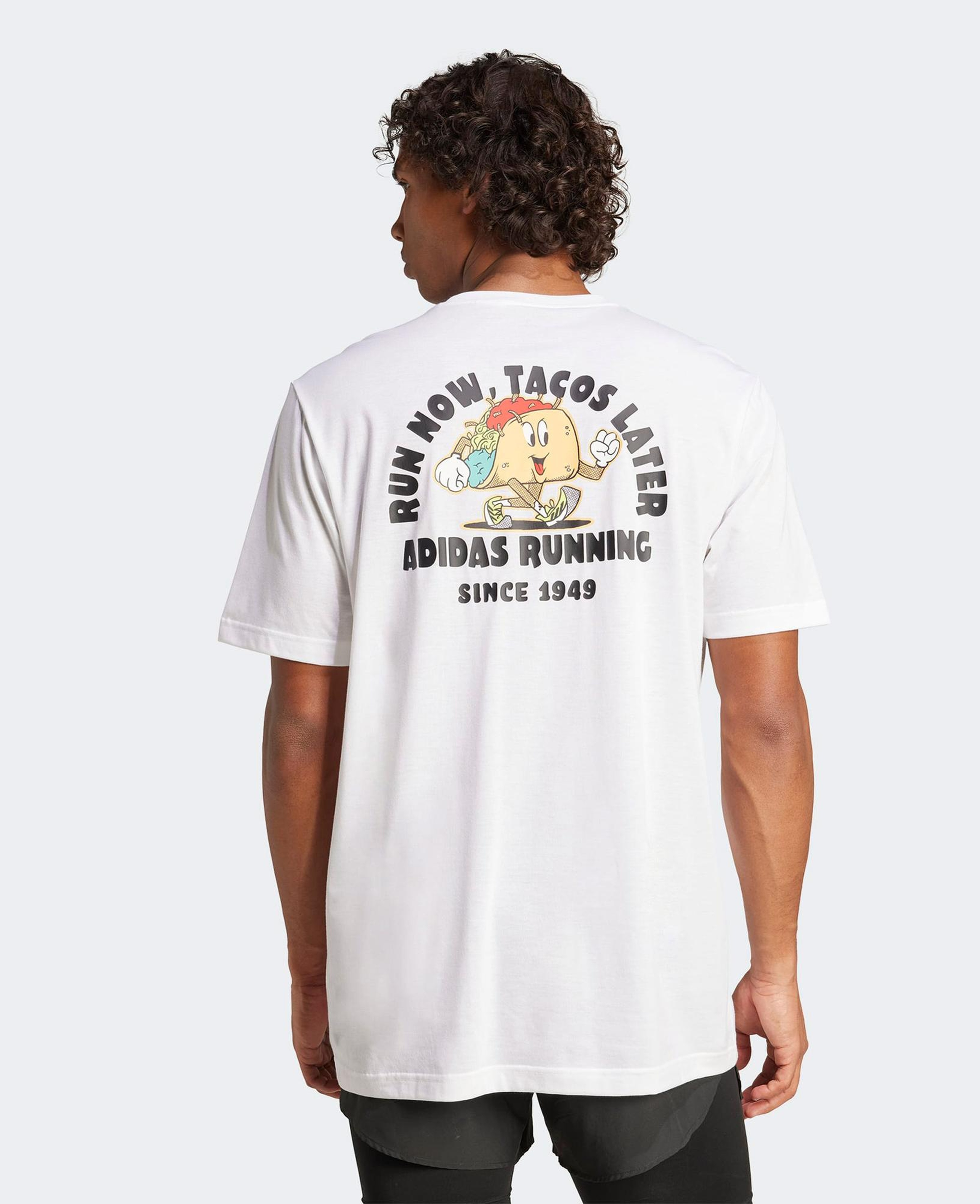 adidas Koşu Sonrasi Taco Grafikli Erkek Beyaz Koşu T-Shirt