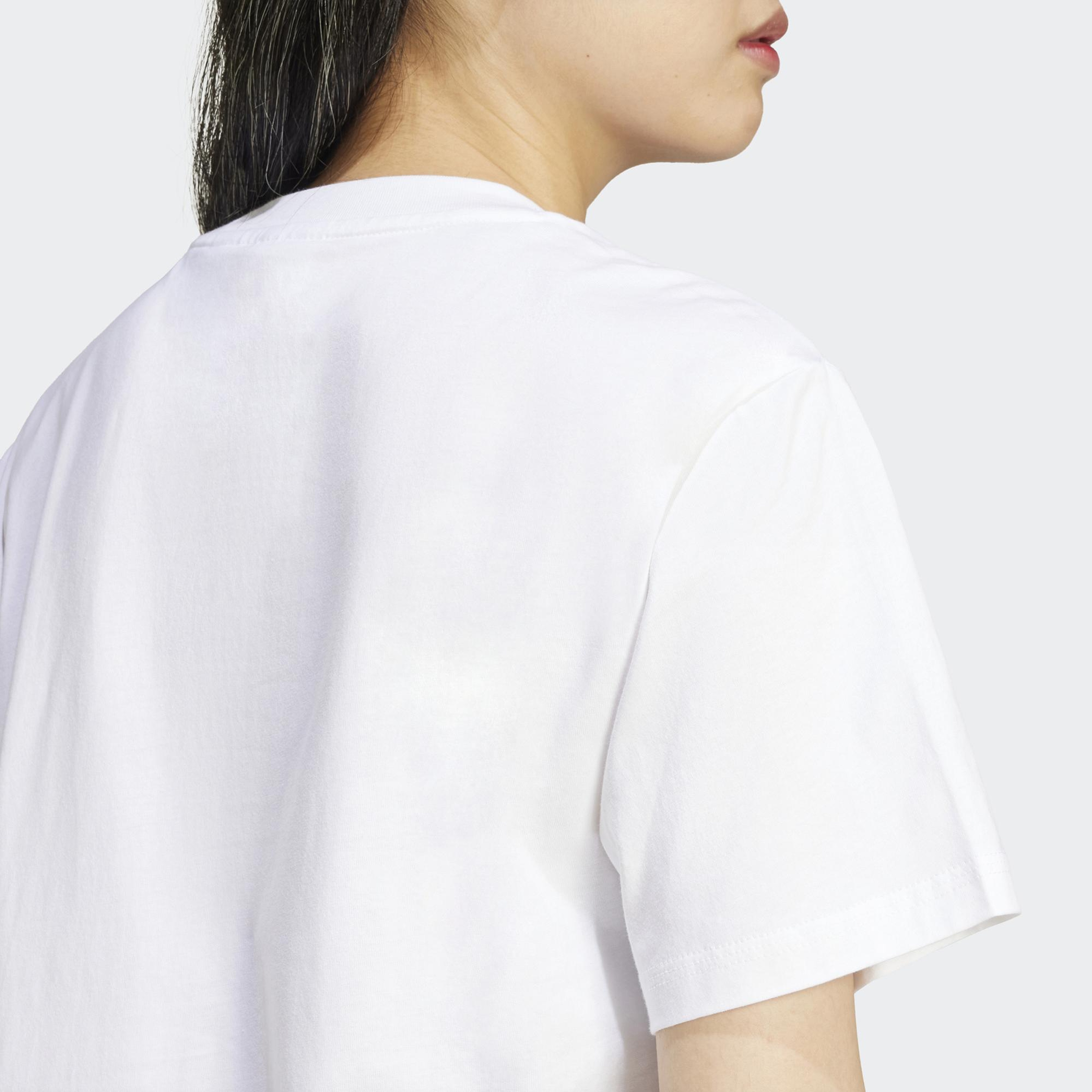 adidas Essentials Small Logo Cotton Kadın Beyaz T-Shirt