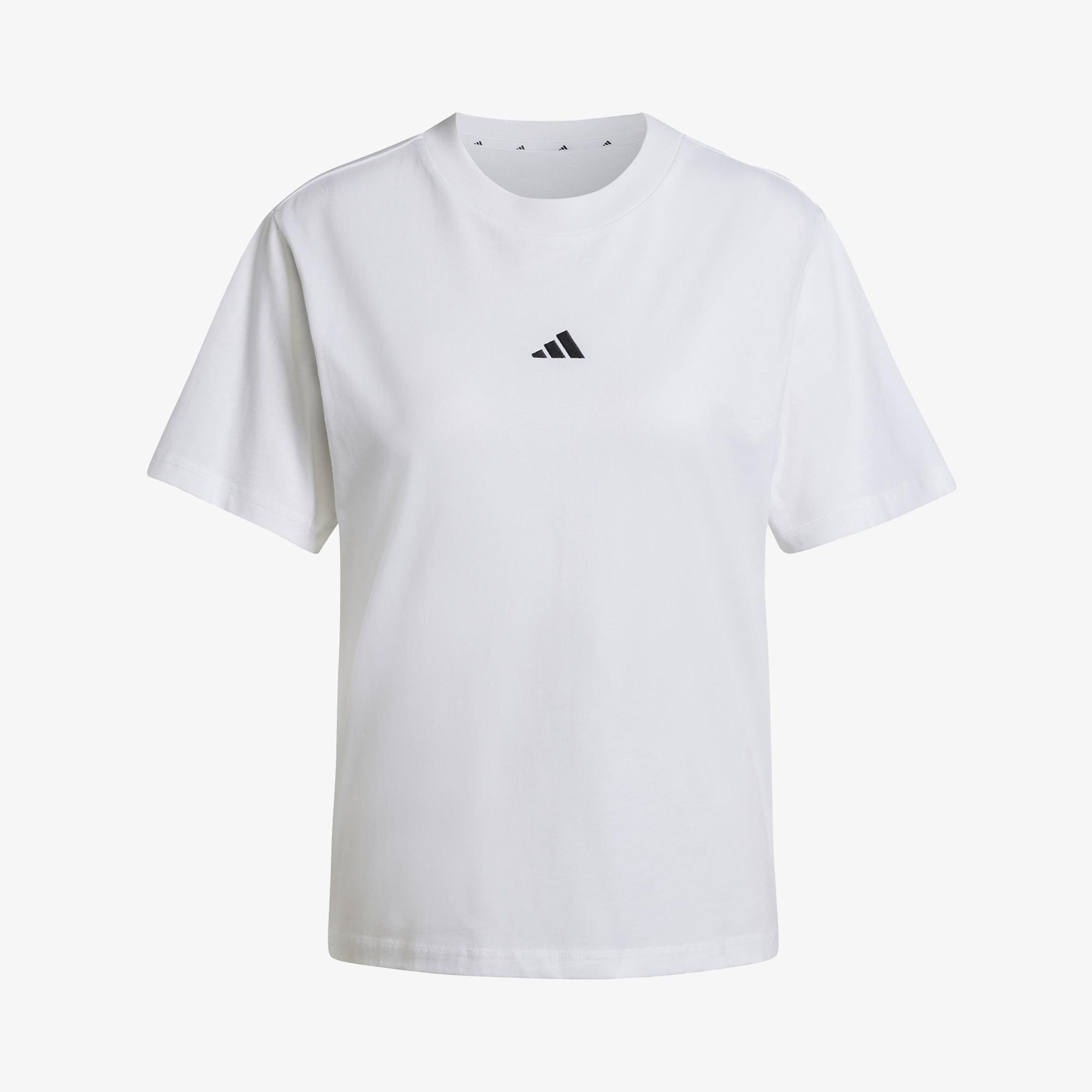 adidas Essentials Small Logo Cotton Kadın Beyaz T-Shirt