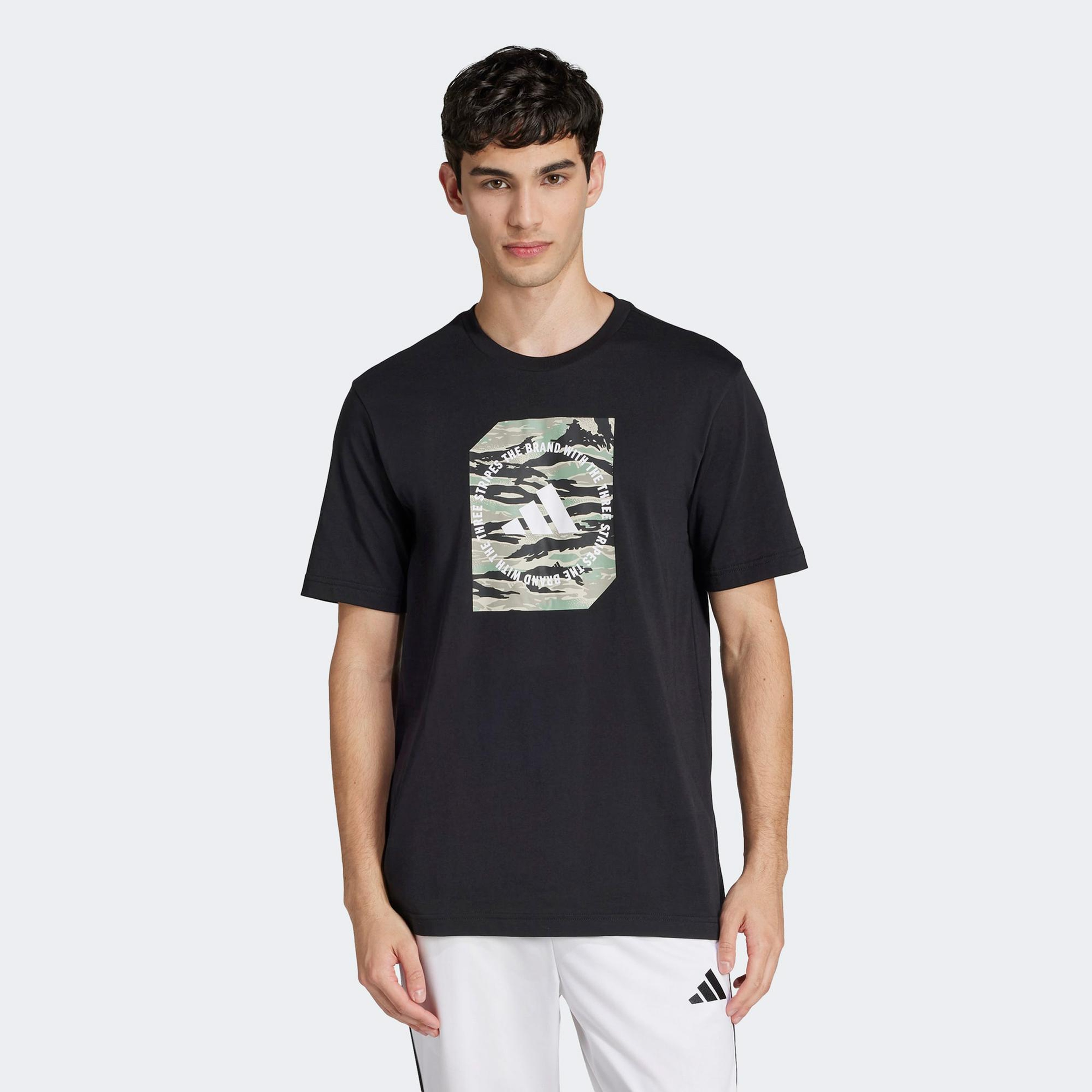 adidas Camo Shape Graphic Erkek Siyah T-Shirt
