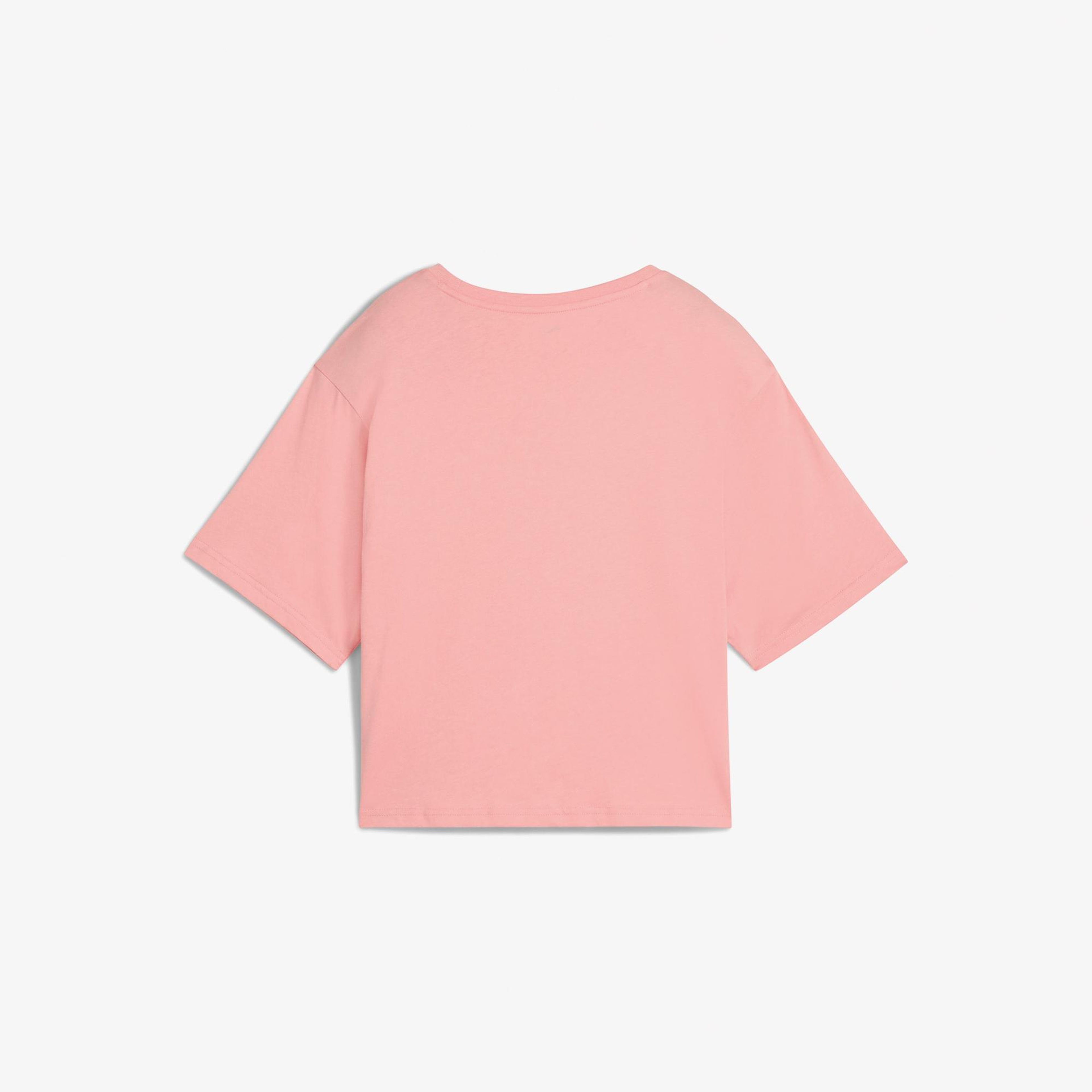 Puma Ess Cropped No 1 Logo Kadın Pembe T-Shirt