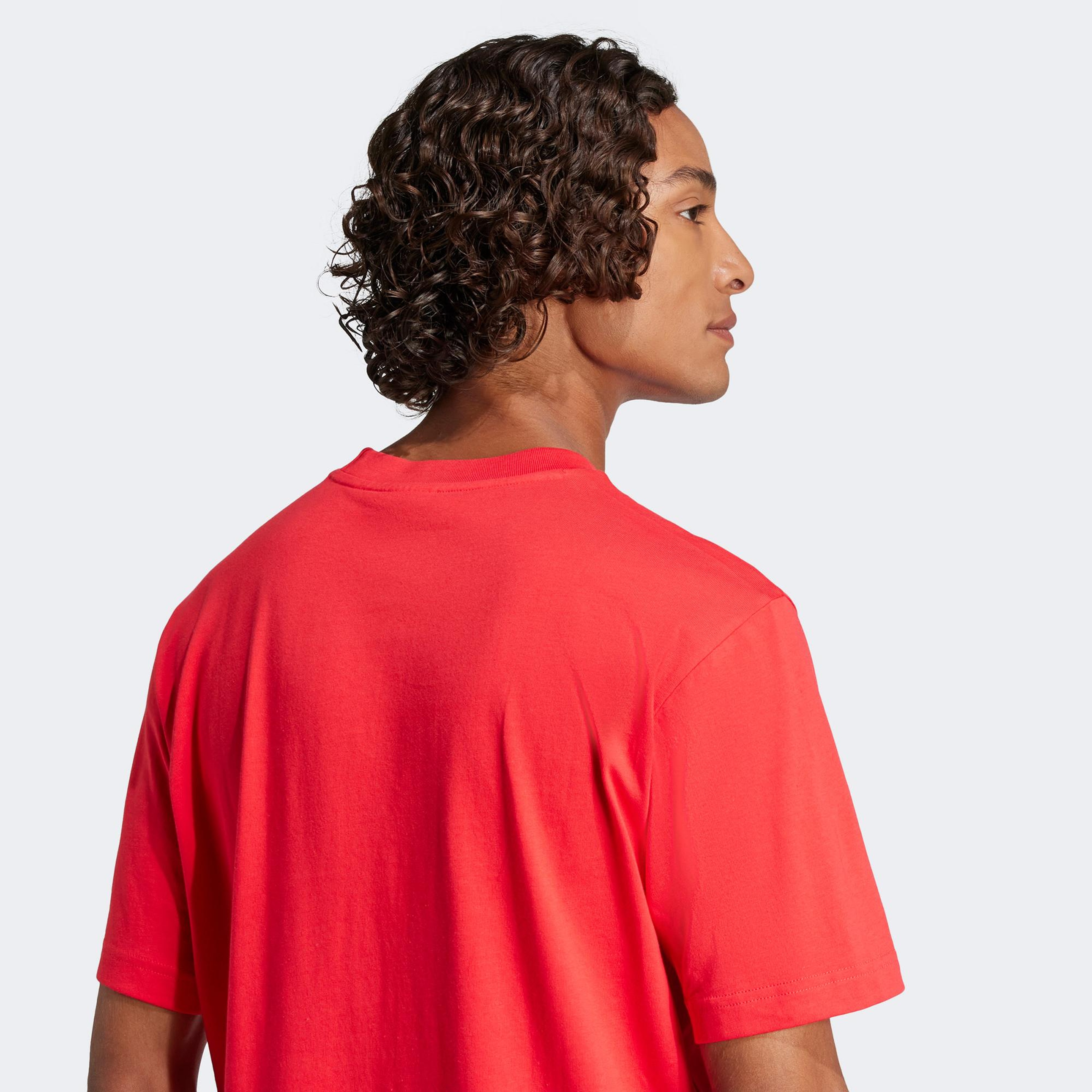 adidas Essentials Small Logo Single Erkek Kırmızı T-Shirt