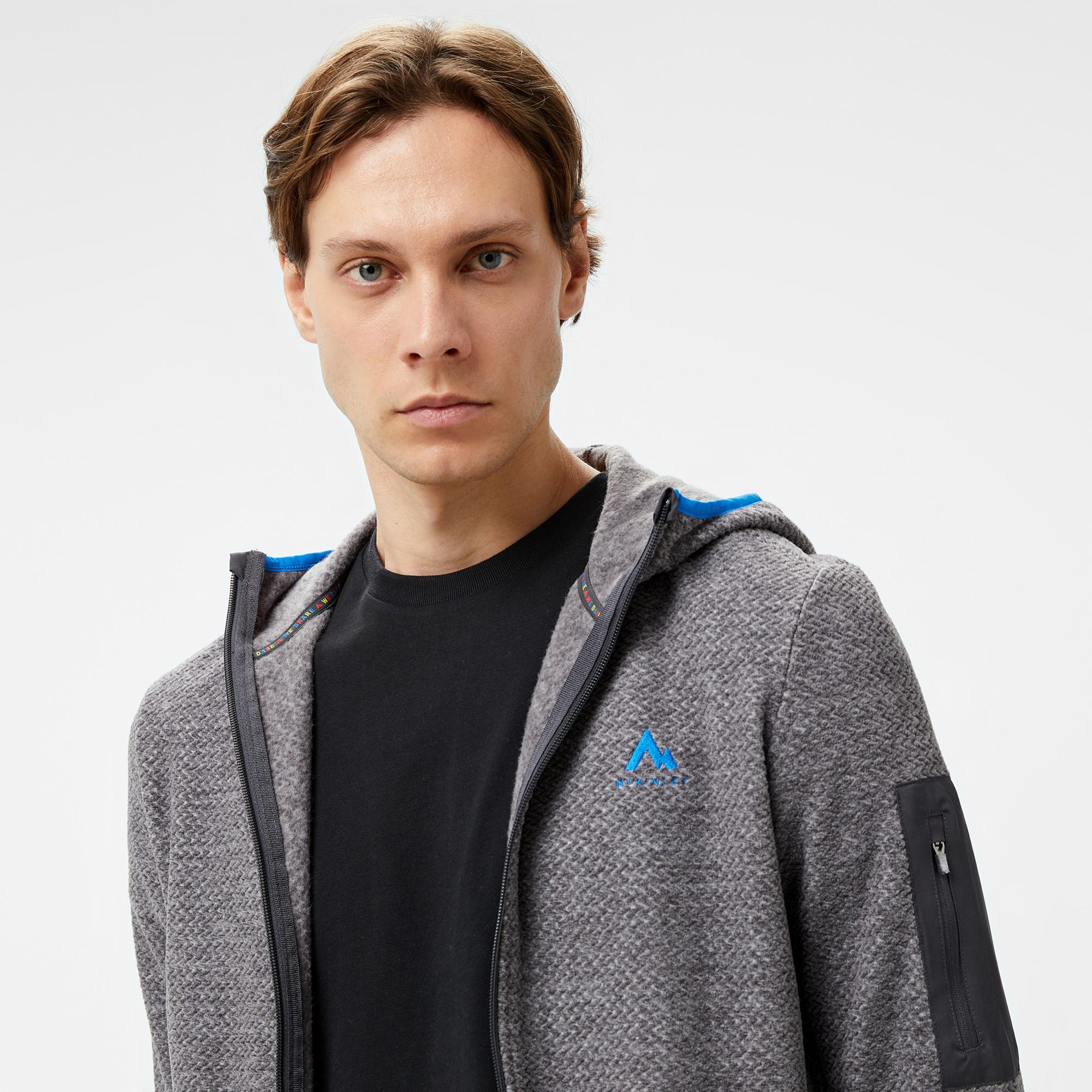 McKinley Hucture II Fz Erkek Gri Outdoor Sweatshirt