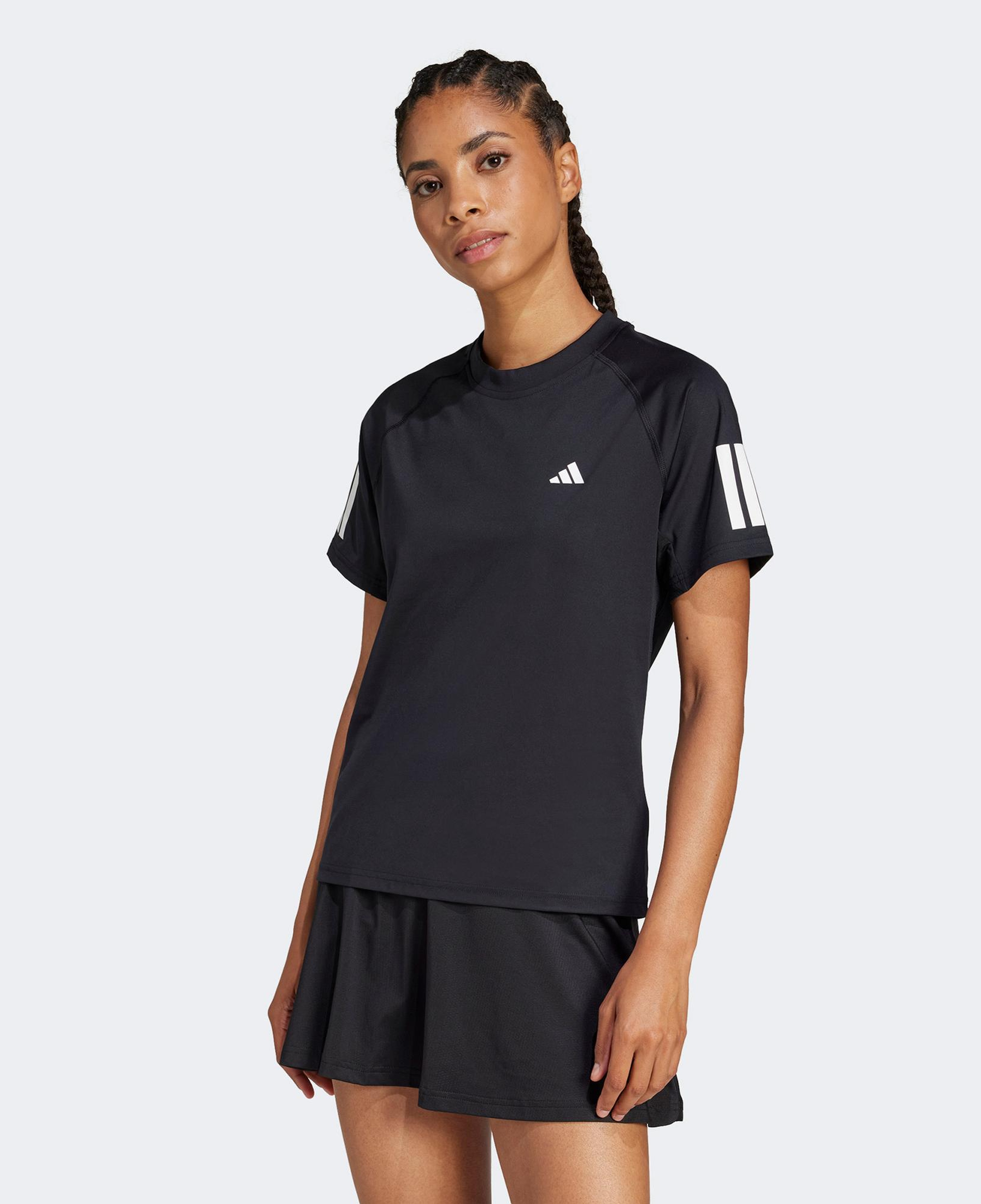 adidas Club 3 Stripes Climacool Kadın Siyah Tenis T-Shirt