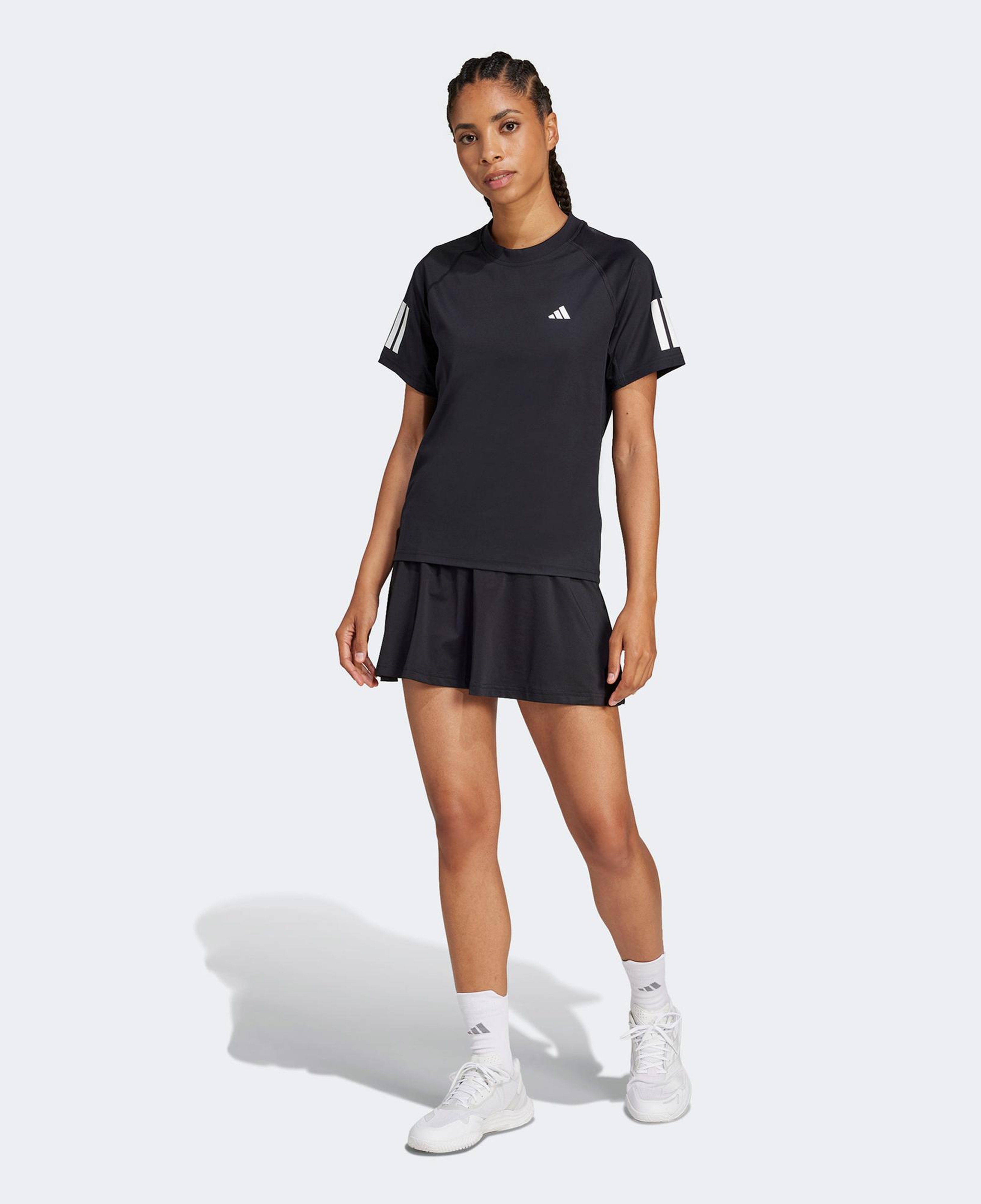 adidas Club 3 Stripes Climacool Kadın Siyah Tenis T-Shirt