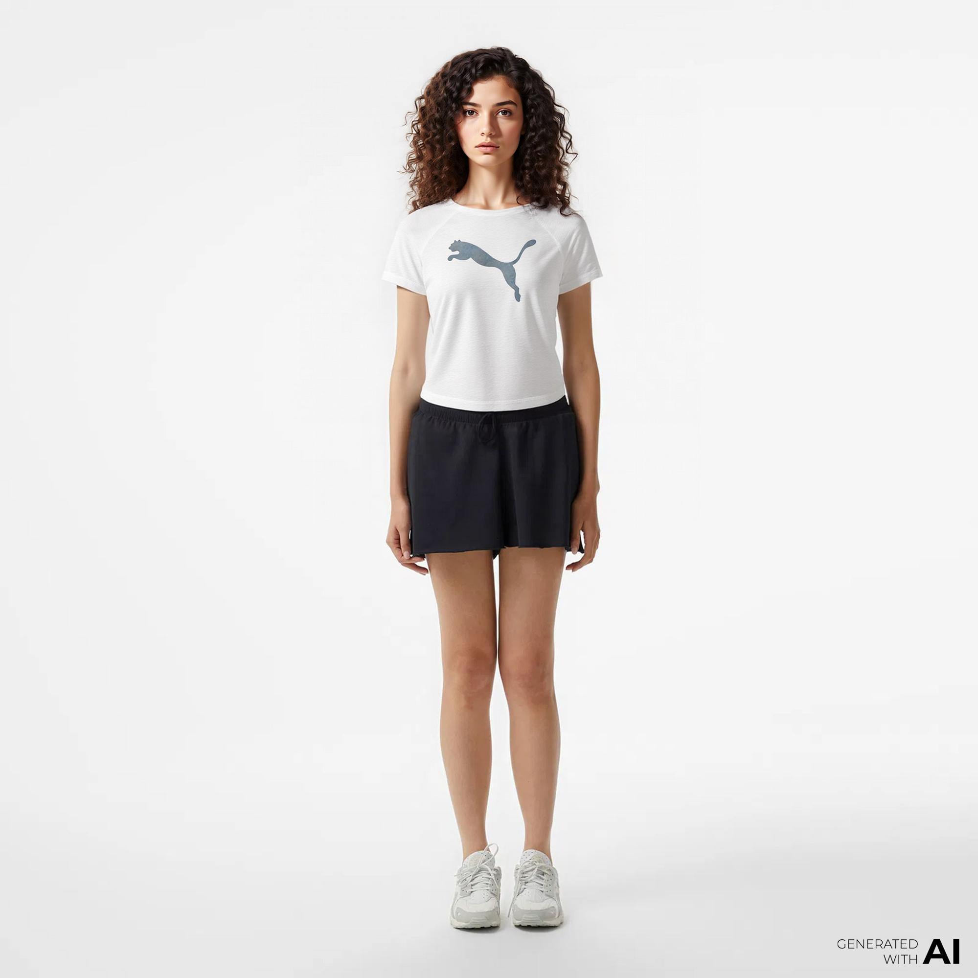 Puma Evostrıpe Graphic Kadın Beyaz T-Shirt