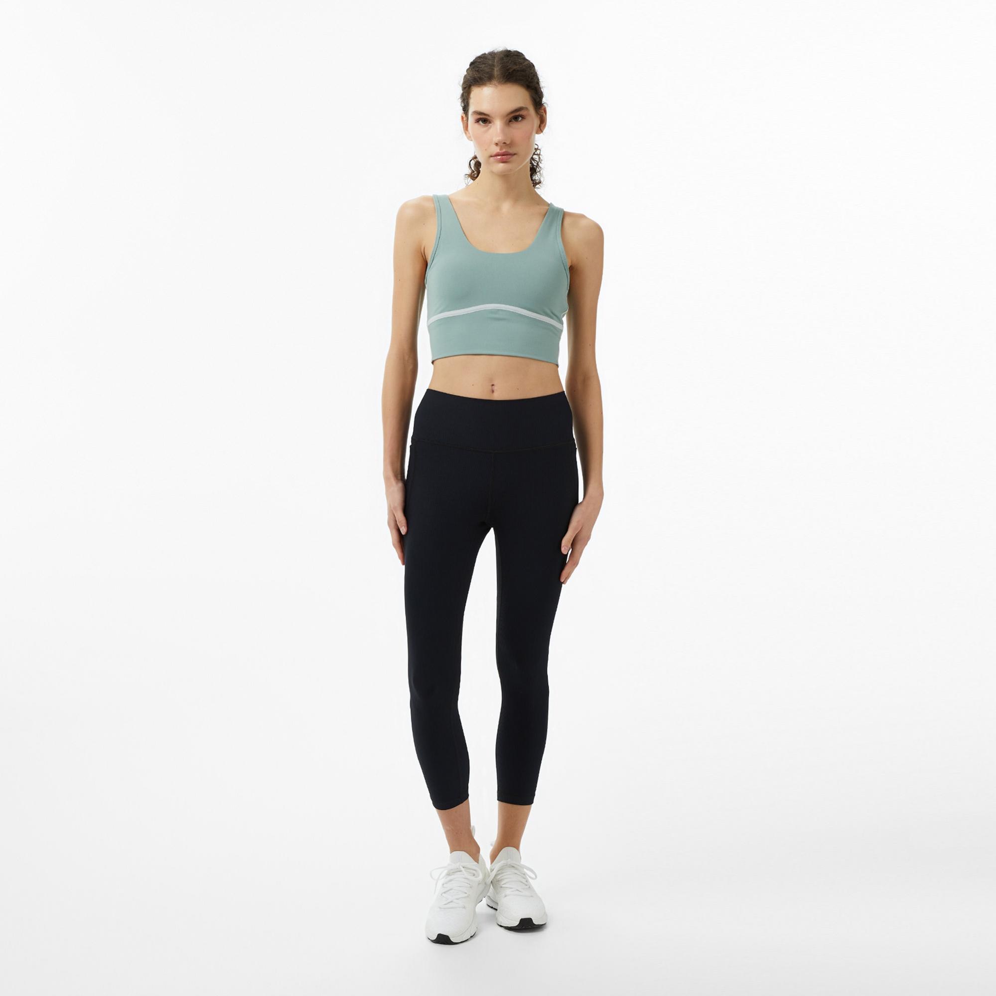 Under Armour Meridian Piped Crop Kadın Yeşil Koşu Atlet
