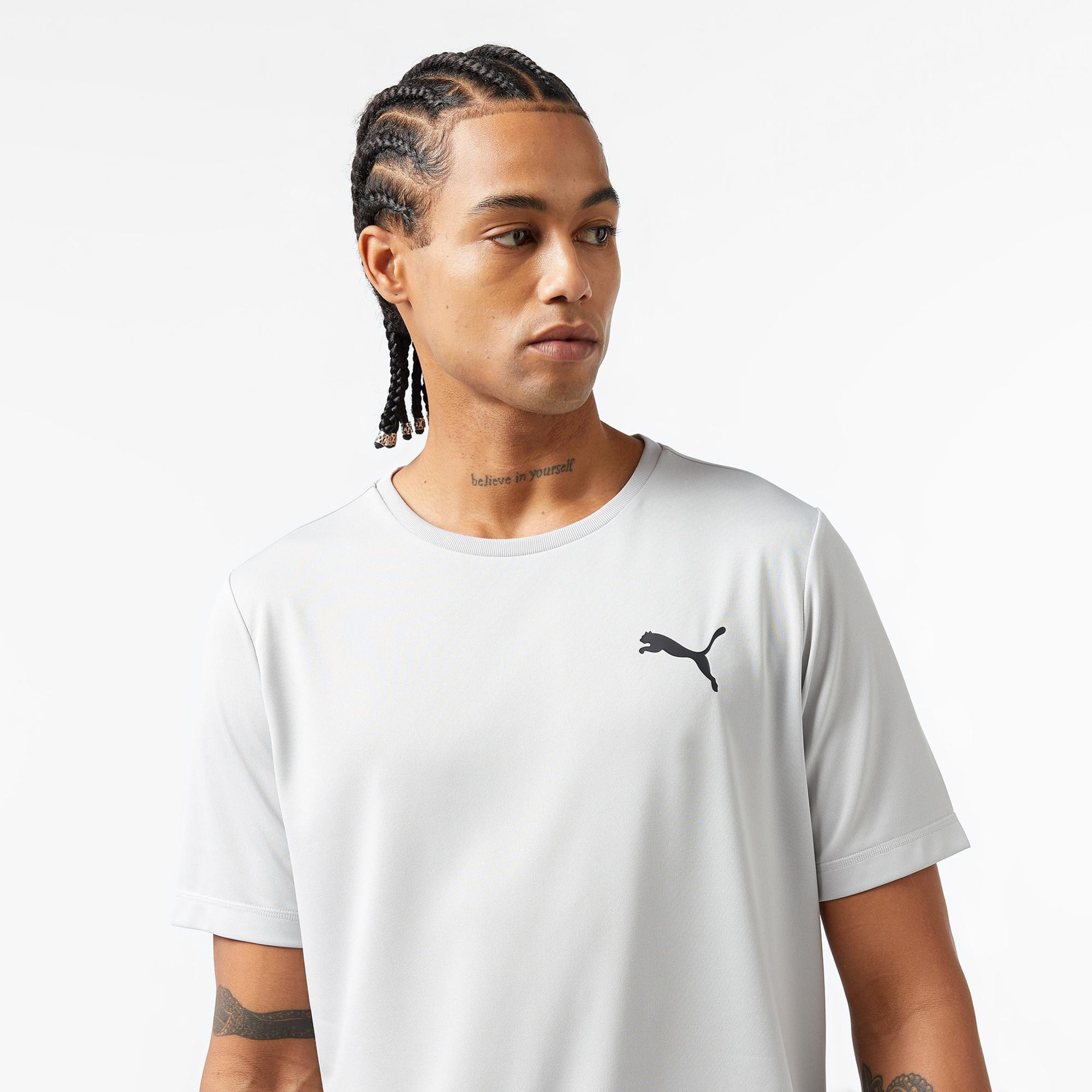 Puma Actİve Small Logo Erkek Gri Günlük T-Shirt