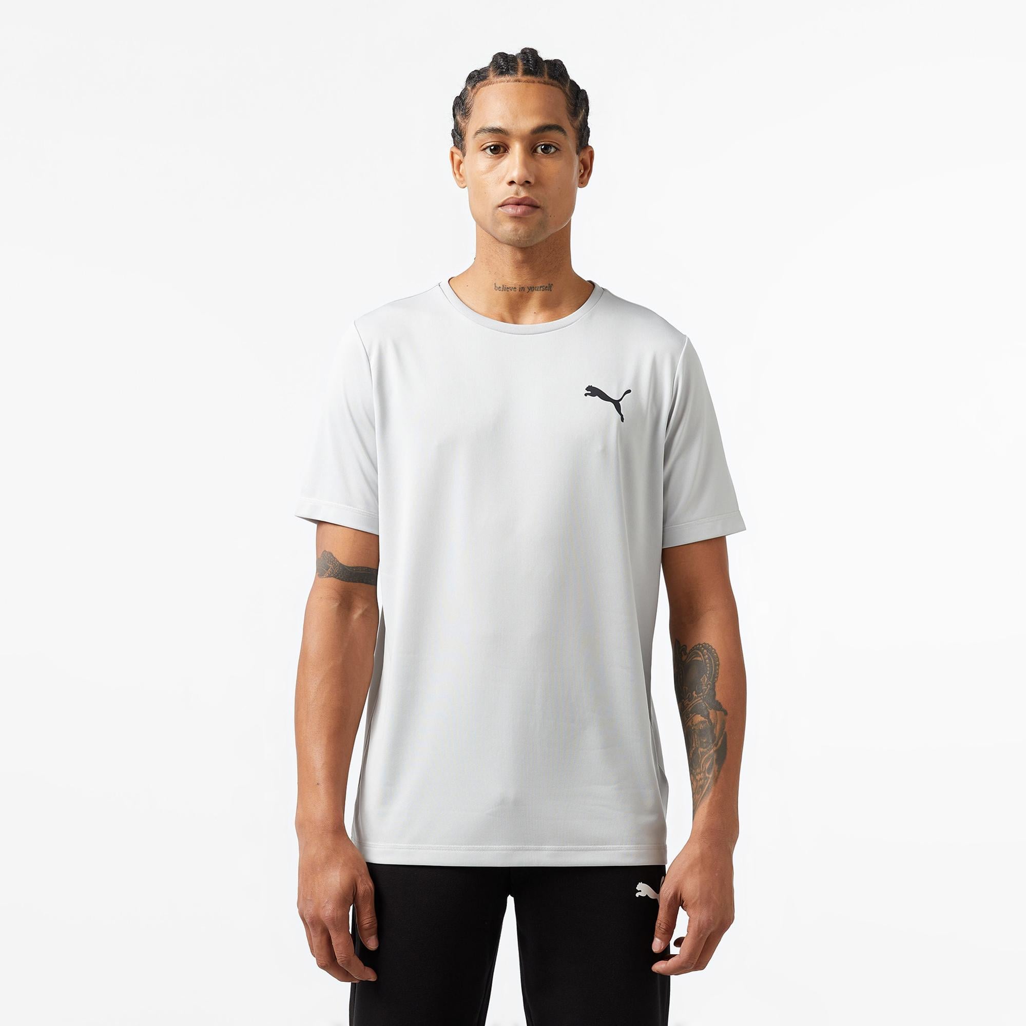Puma Actİve Small Logo Erkek Gri Günlük T-Shirt