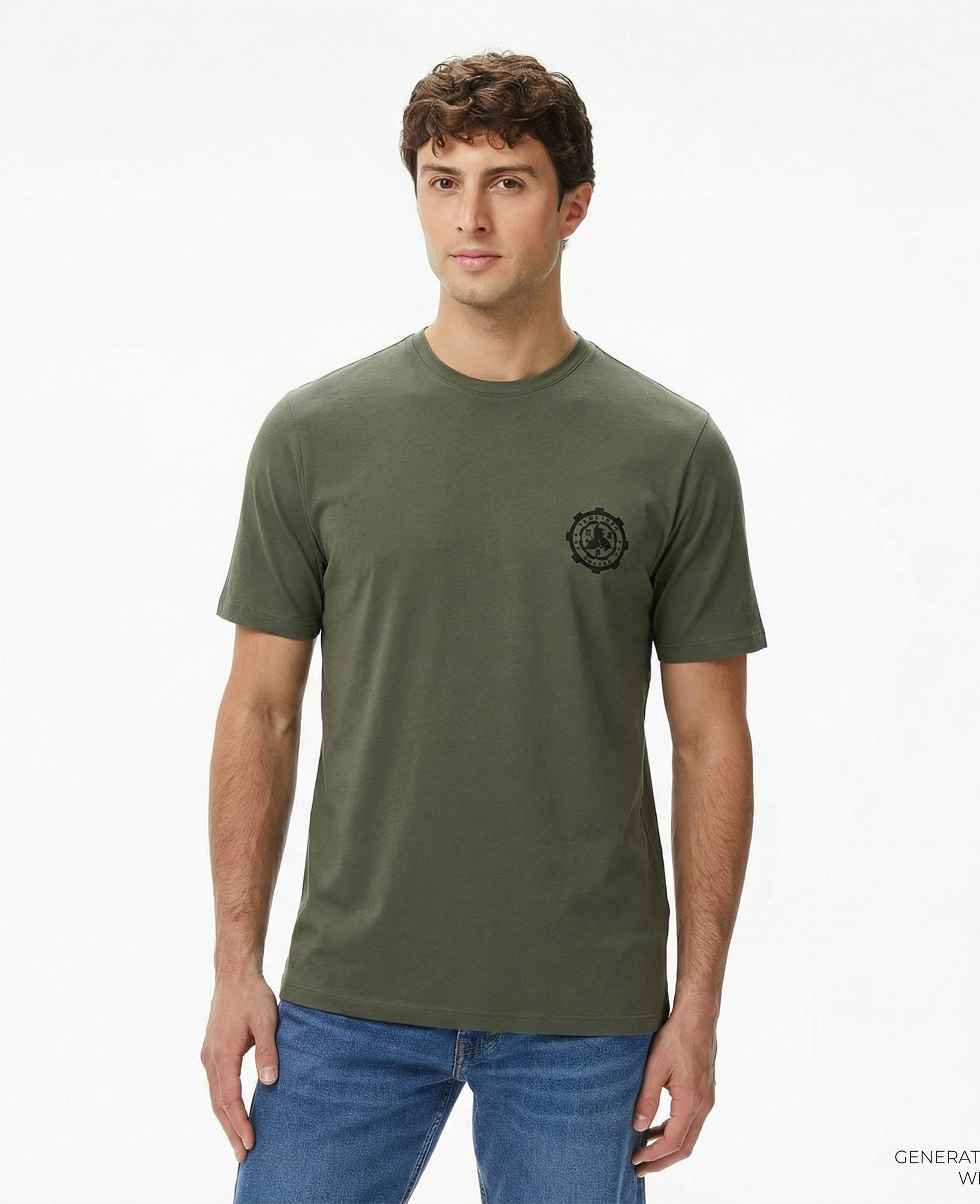 Tactical Wolves Classic Erkek Yeşil Günlük T-Shirt