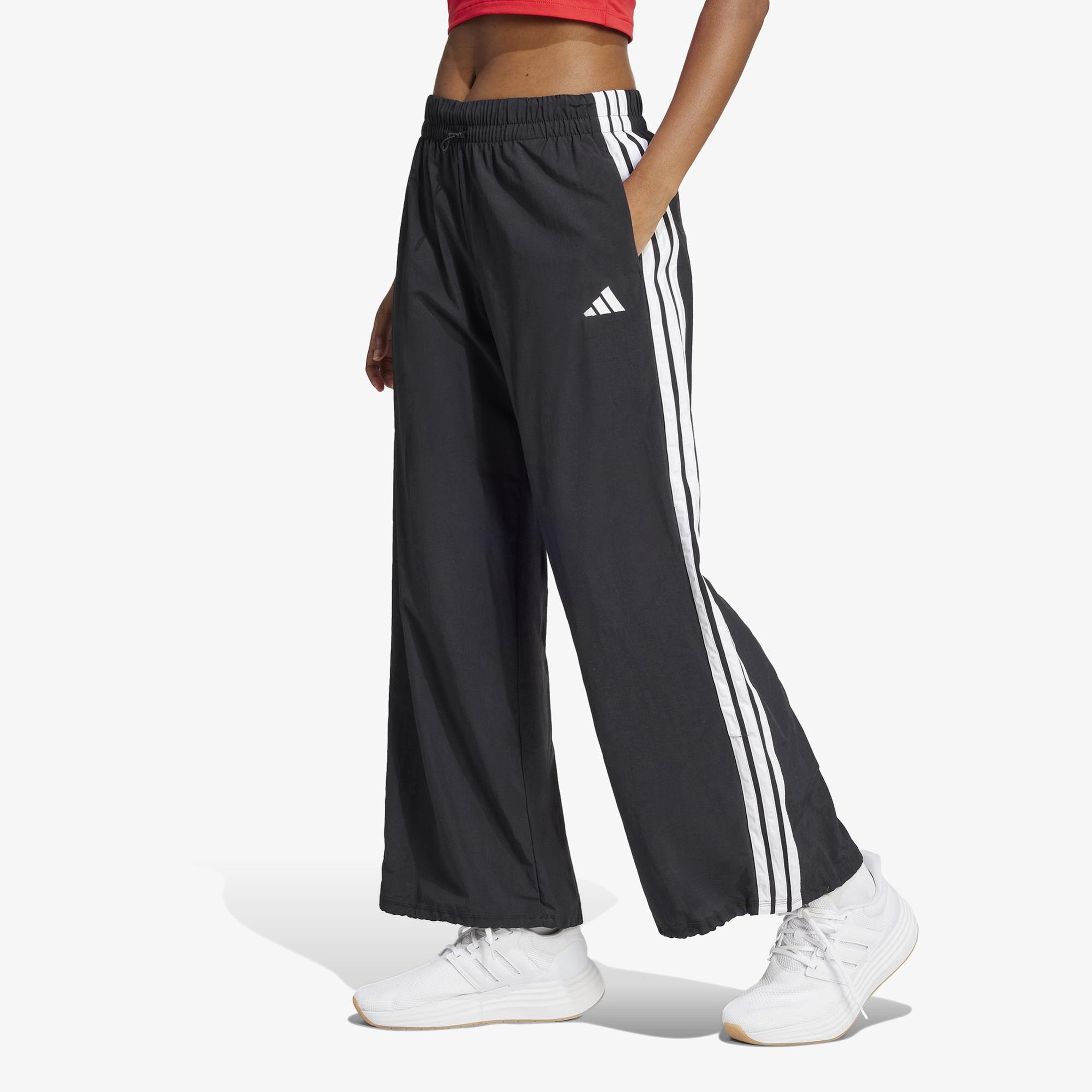 adidas Essentials 3 Striped Lifestyle Kadın Siyah Eşofman Altı