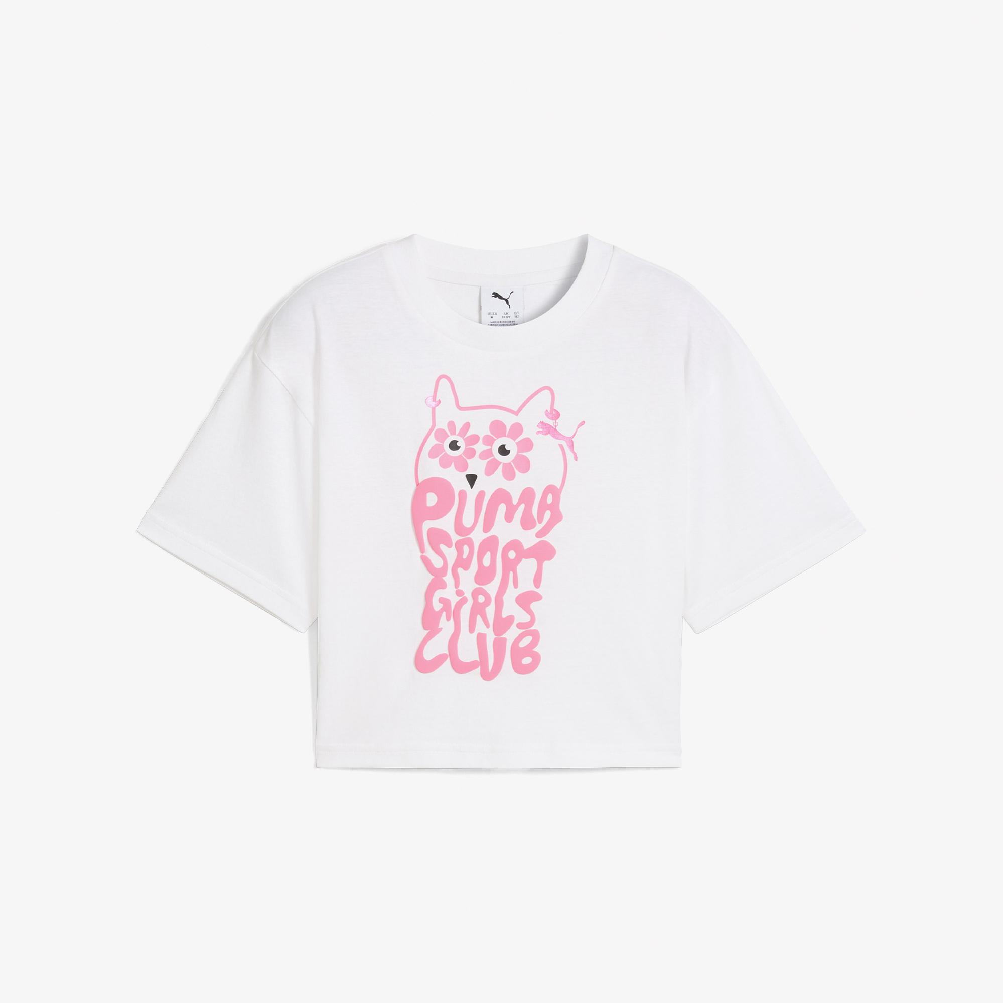 Puma Graphics Length Çocuk Beyaz T-Shirt