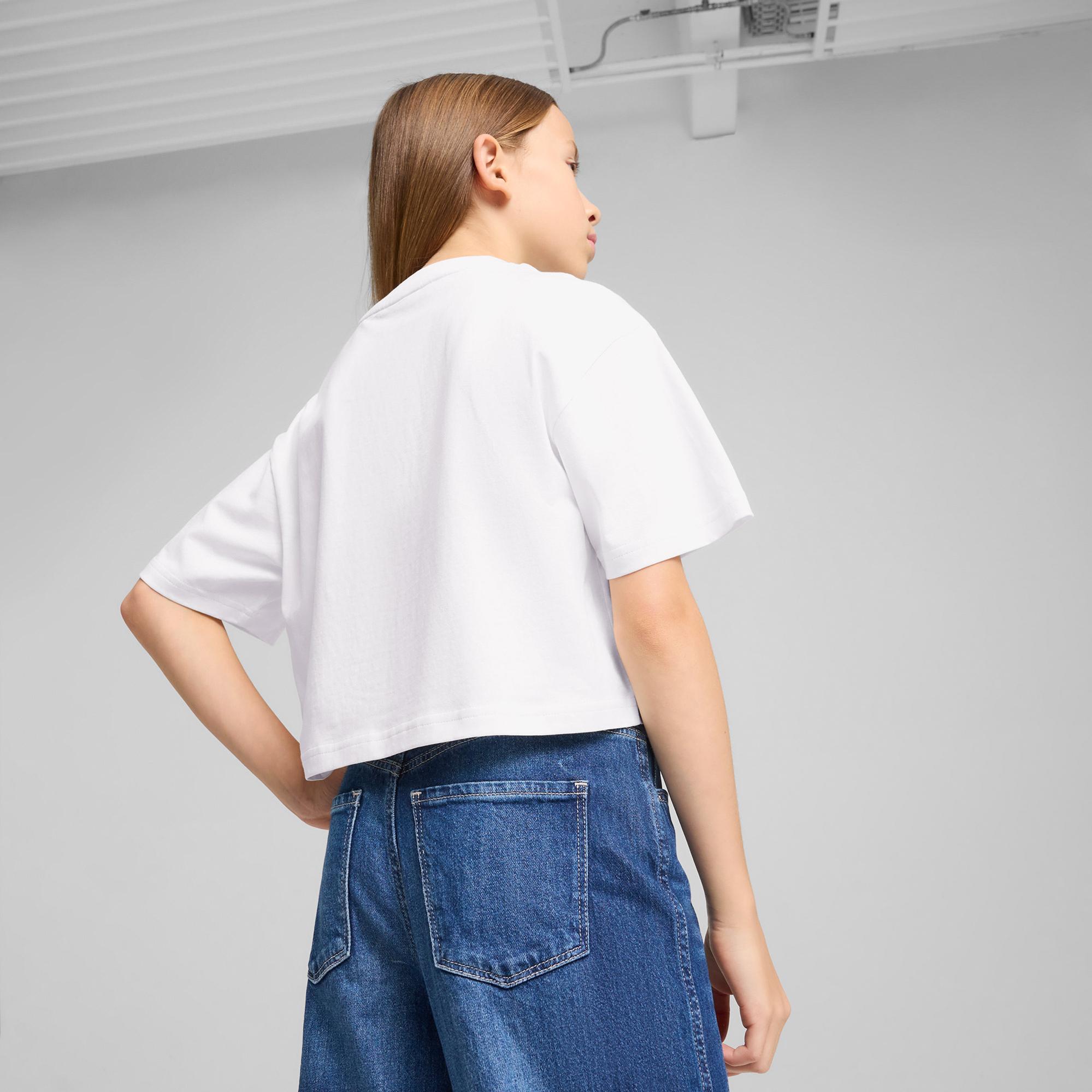 Puma Graphics Length Çocuk Beyaz T-Shirt