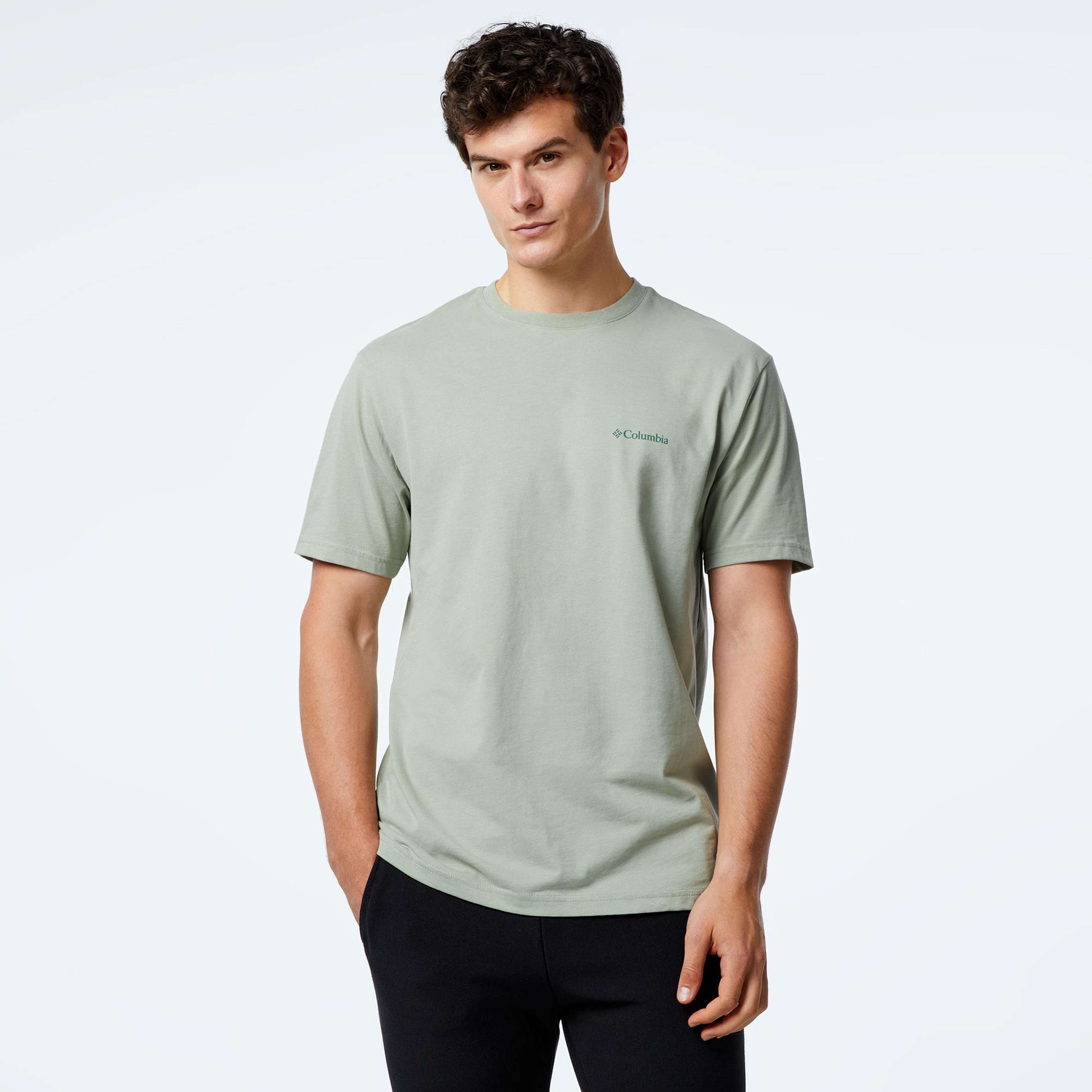 Columbia CSC M Basic Logo Erkek Yeşil Günlük T-Shirt