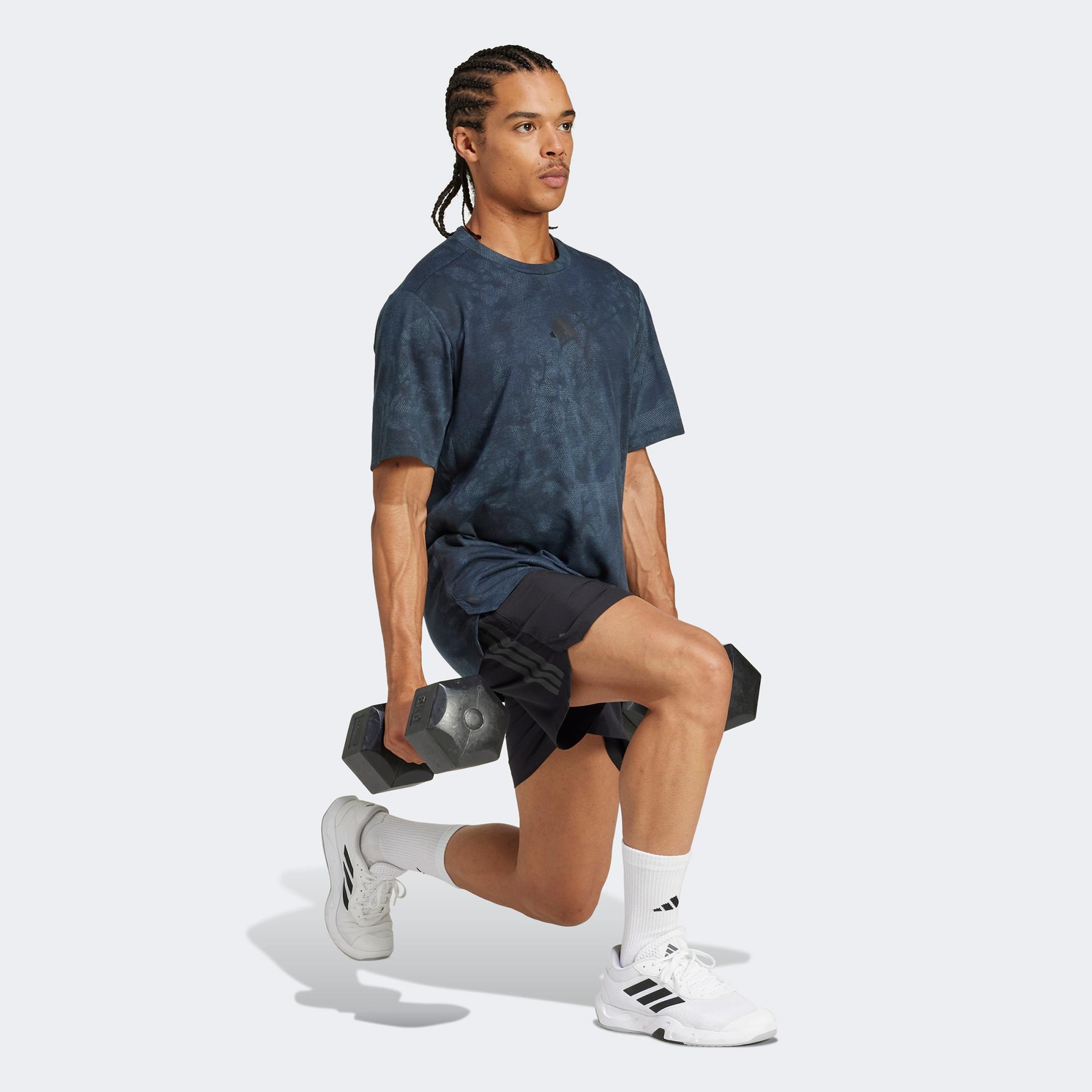 adidas Power Graphic Erkek Mavi Antrenman T-Shirt