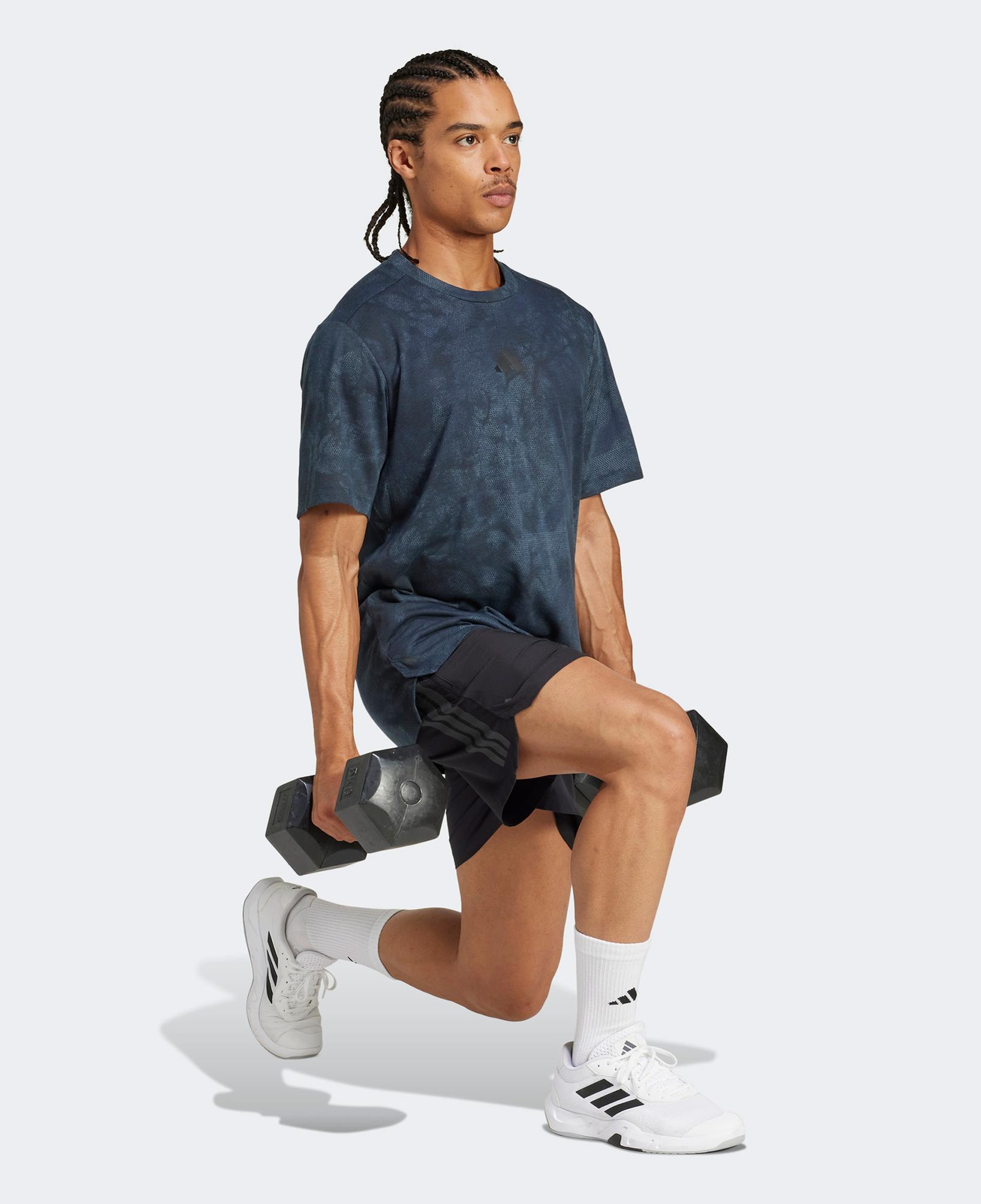 adidas Power Graphic Erkek Mavi Antrenman T-Shirt