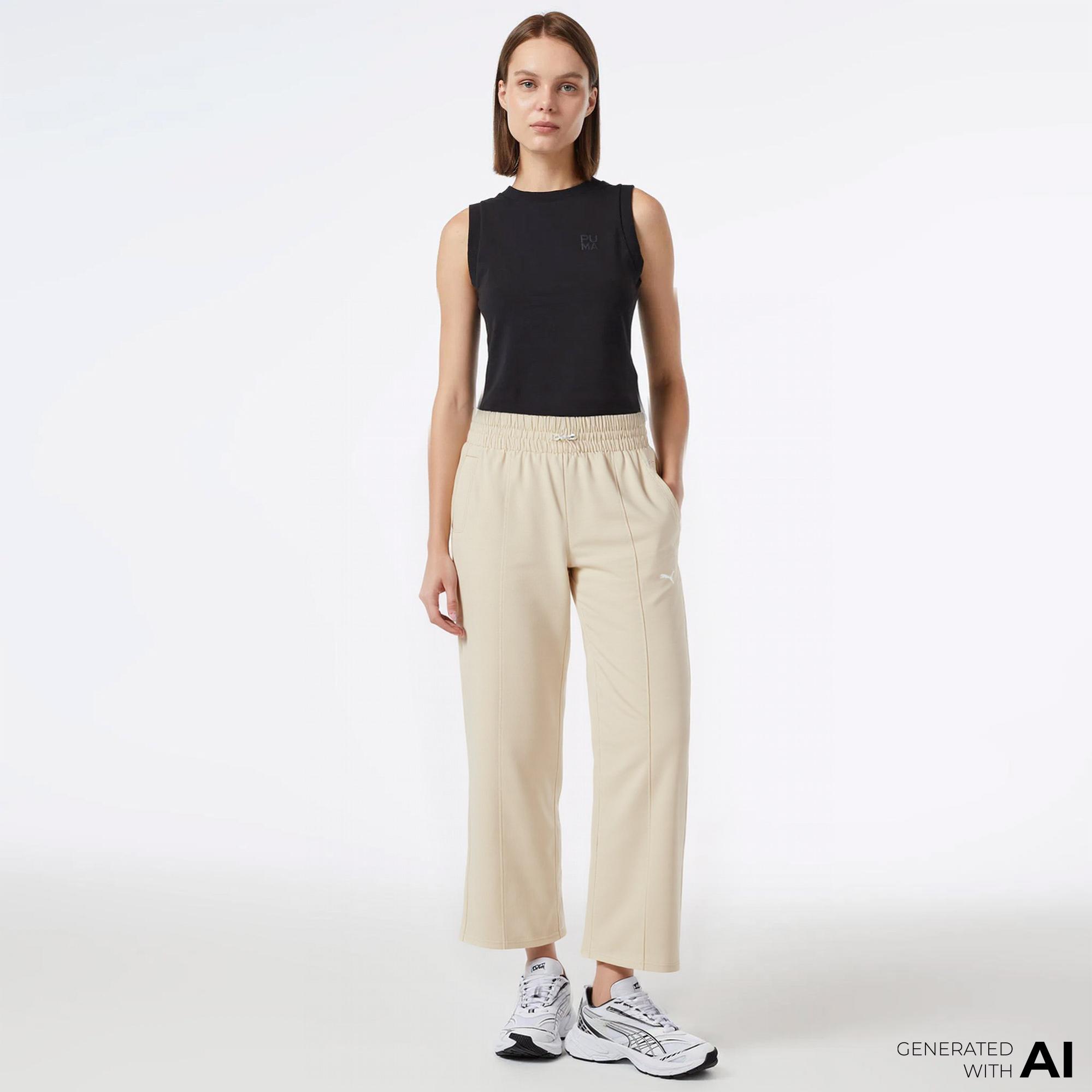 Puma Fıt Double Knıt Jogger Kadın Krem Pantolon