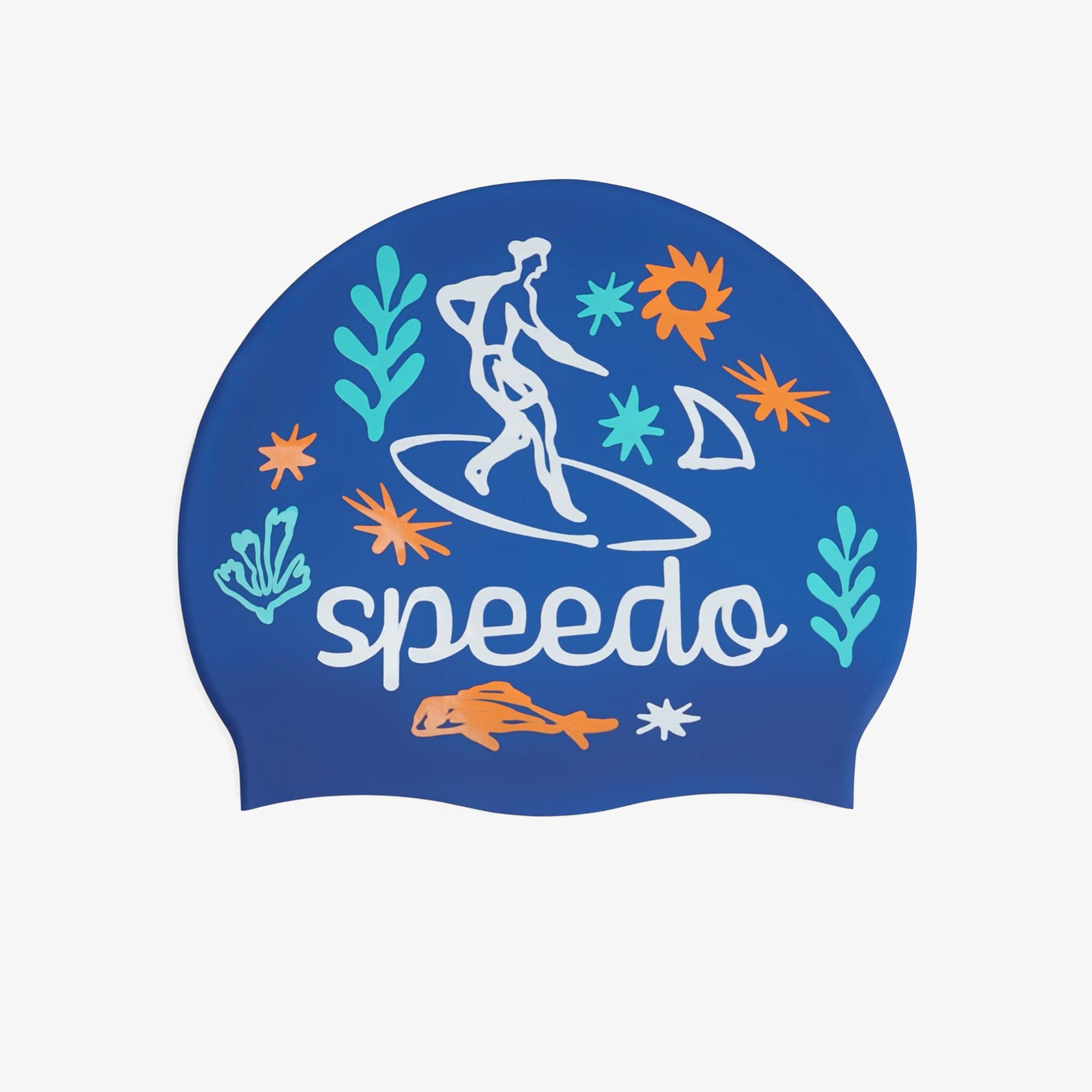 Speedo Zafre Çocuk Mavi Yüzücü Bonesi