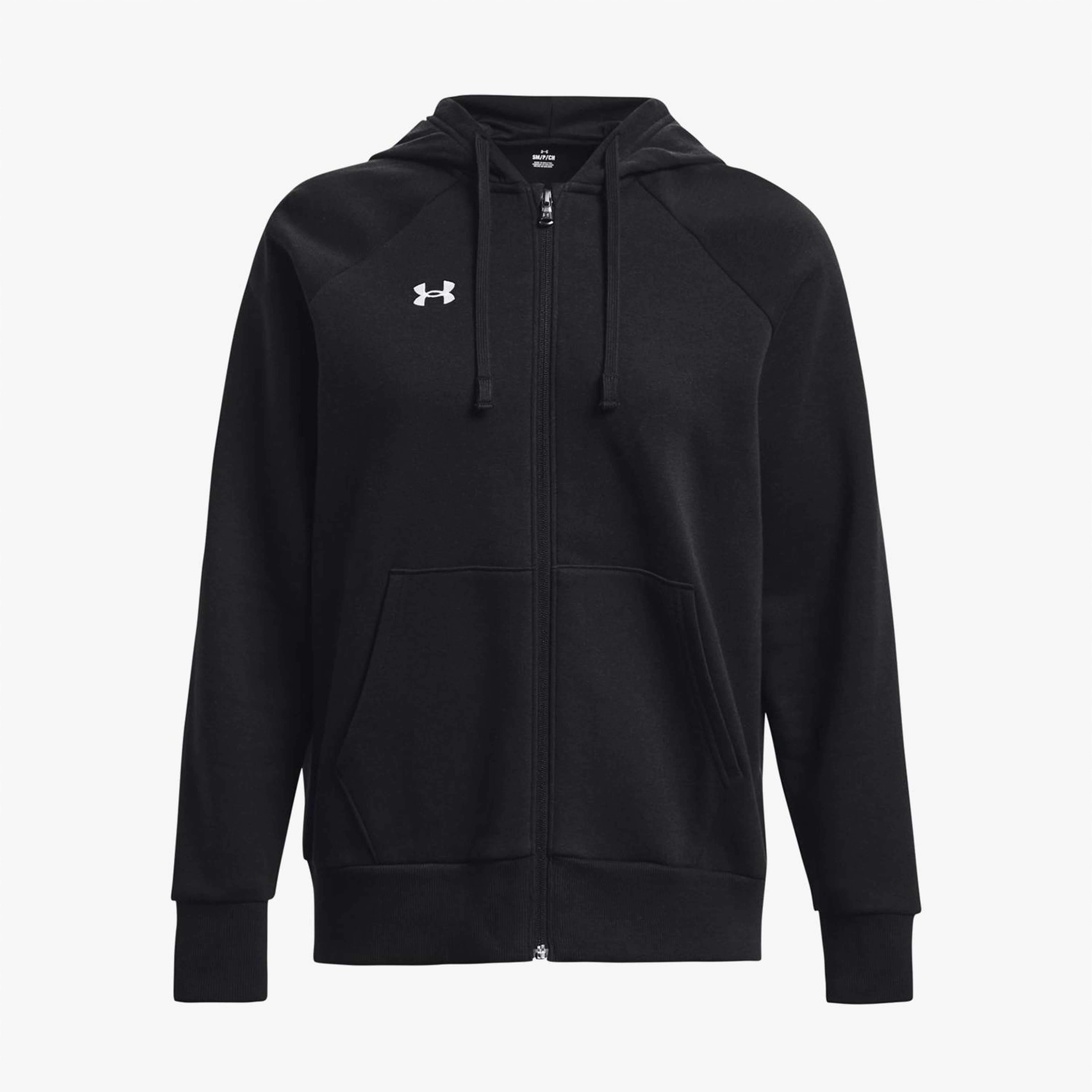 Under Armour Rival Fleece Tam Boy Fermuarlı Kadın Siyah Kapüşonlu Üst