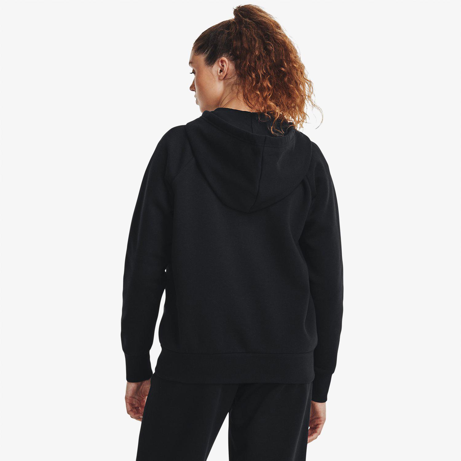 Under Armour Rival Fleece Tam Boy Fermuarlı Kadın Siyah Kapüşonlu Üst