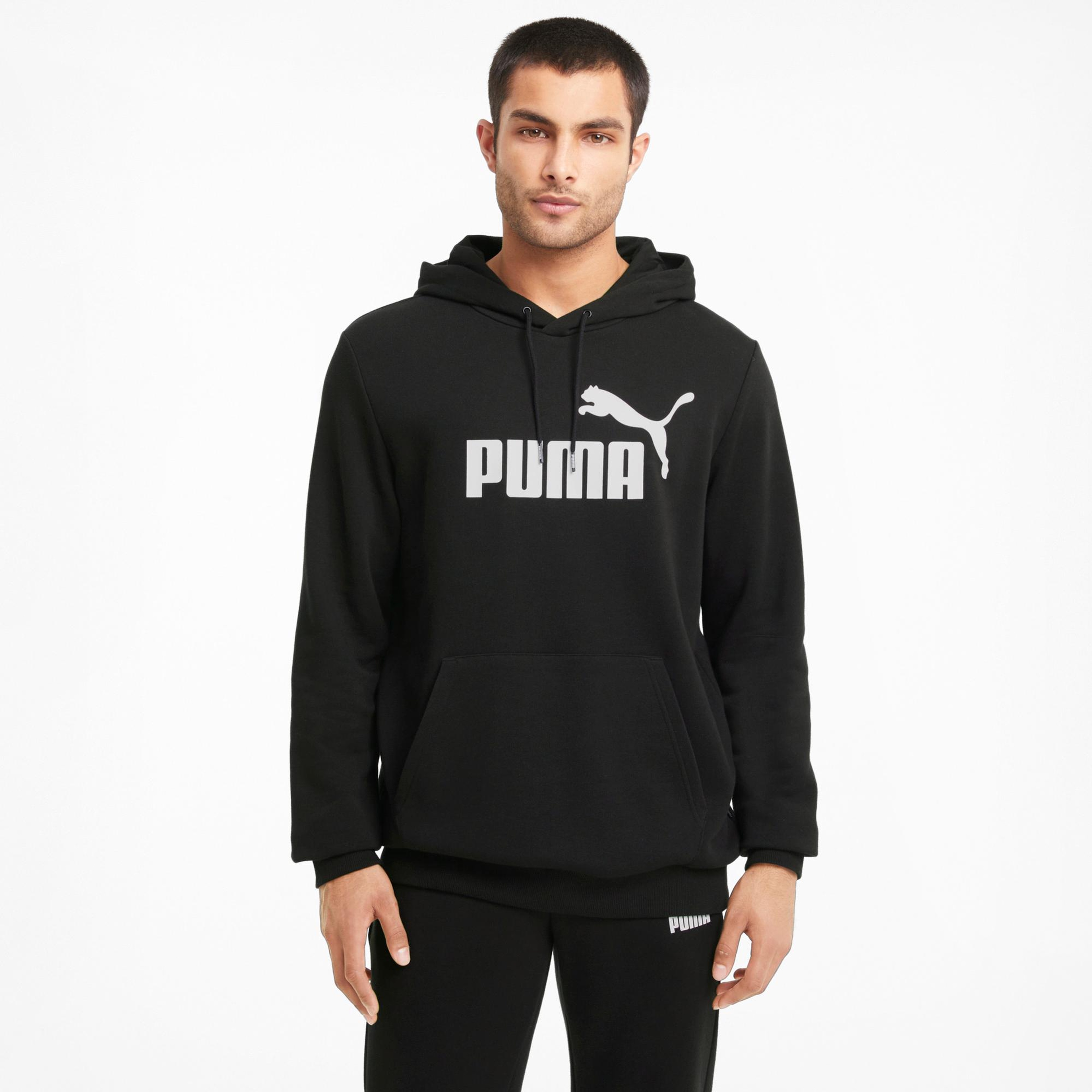 Puma Ess Big Logo Erkek Siyah Günlük Kapüşonlu Sweatshirt