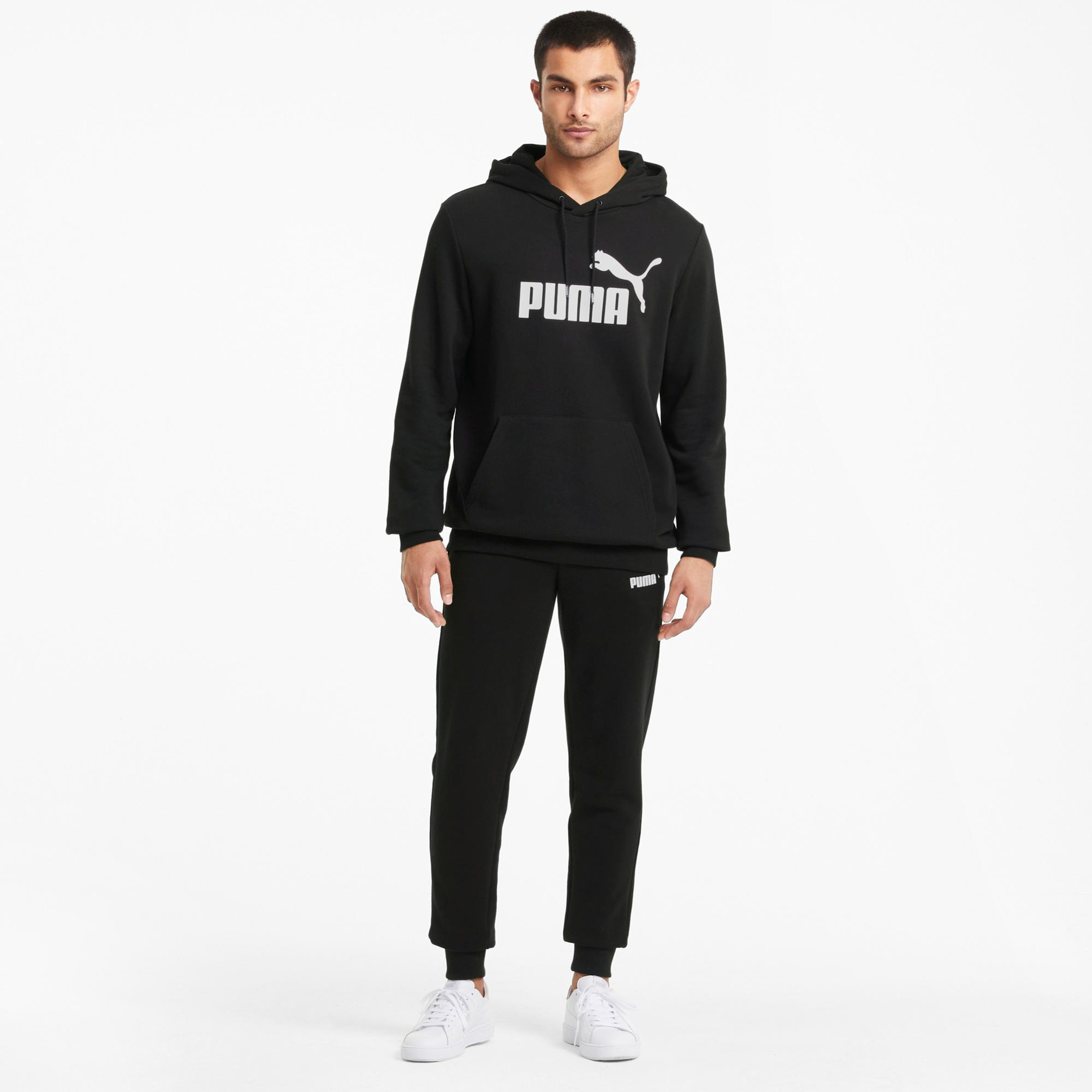 Puma Ess Big Logo Erkek Siyah Günlük Kapüşonlu Sweatshirt