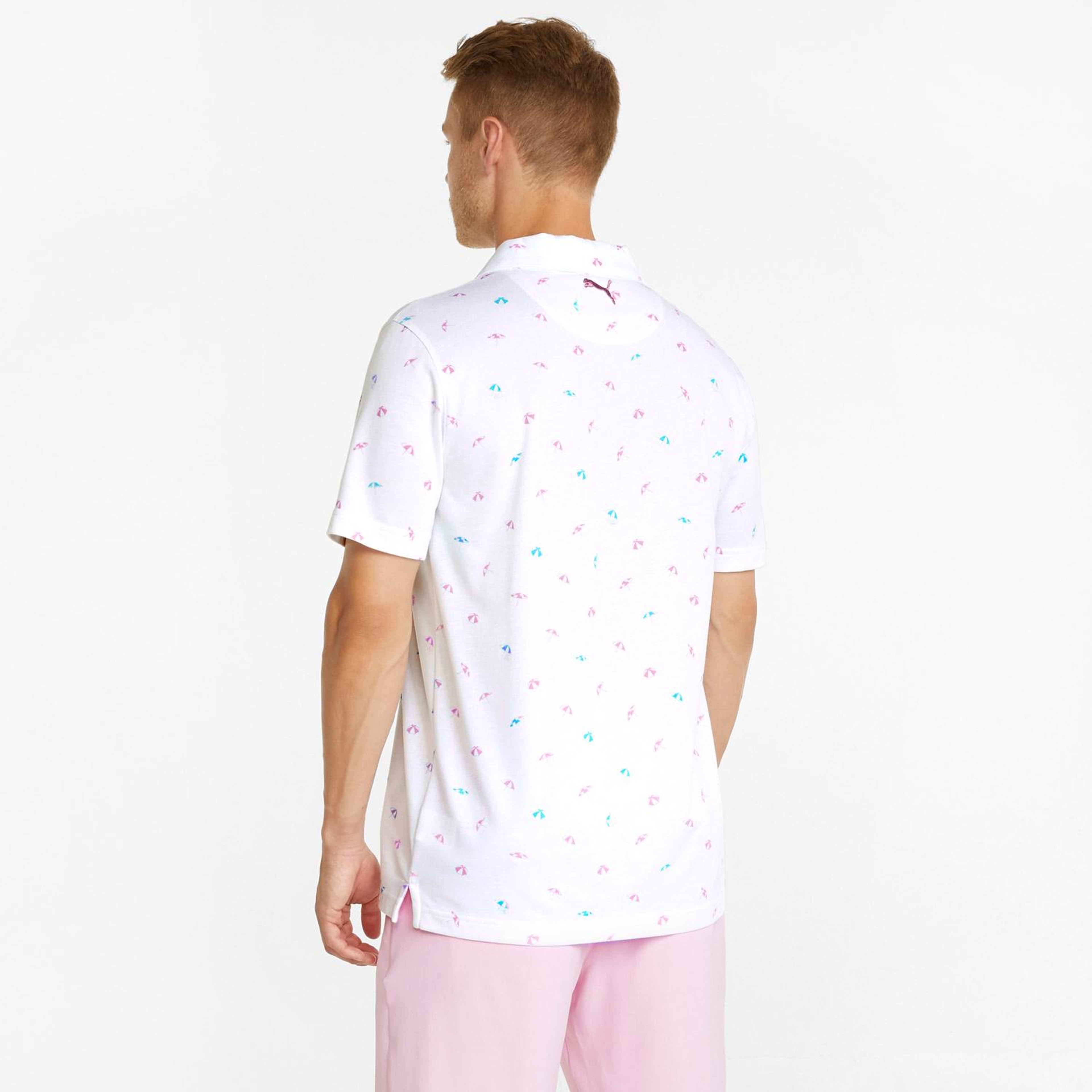 Puma AP Dancing Umbrellas Erkek Beyaz Golf Polo T-Shirt