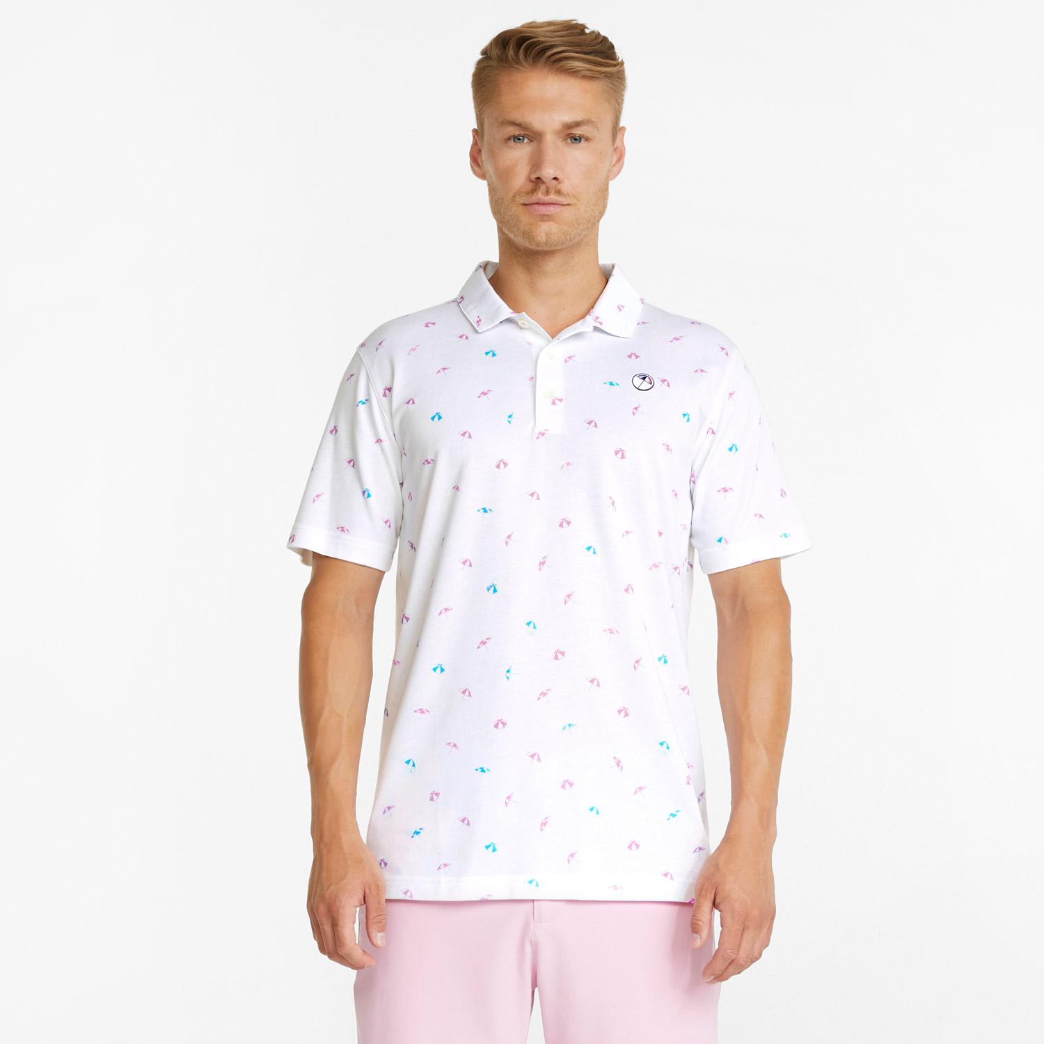 Puma AP Dancing Umbrellas Erkek Beyaz Golf Polo T-Shirt