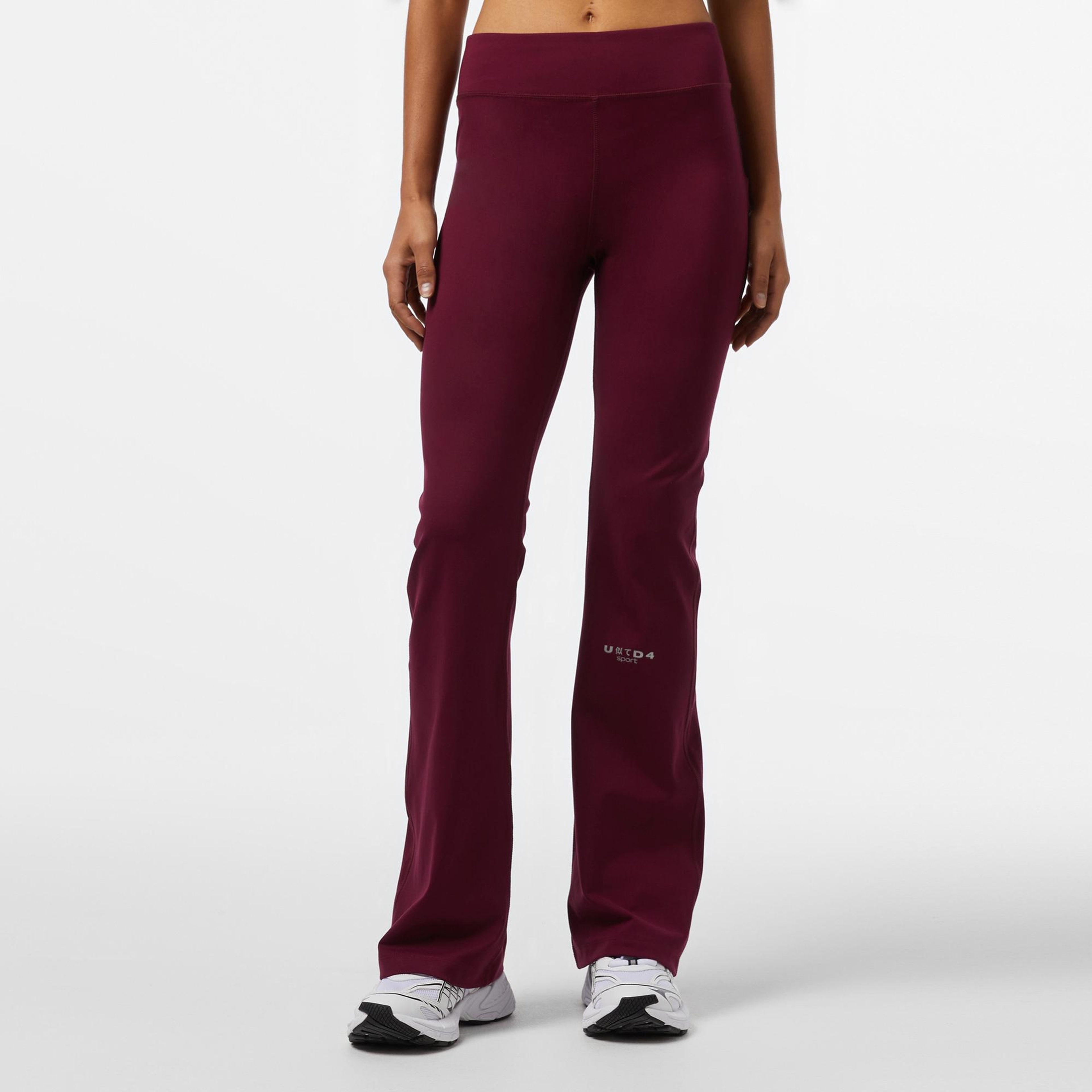 United4 Sport Kadın Bordo Bol Paça Antrenman Taytı