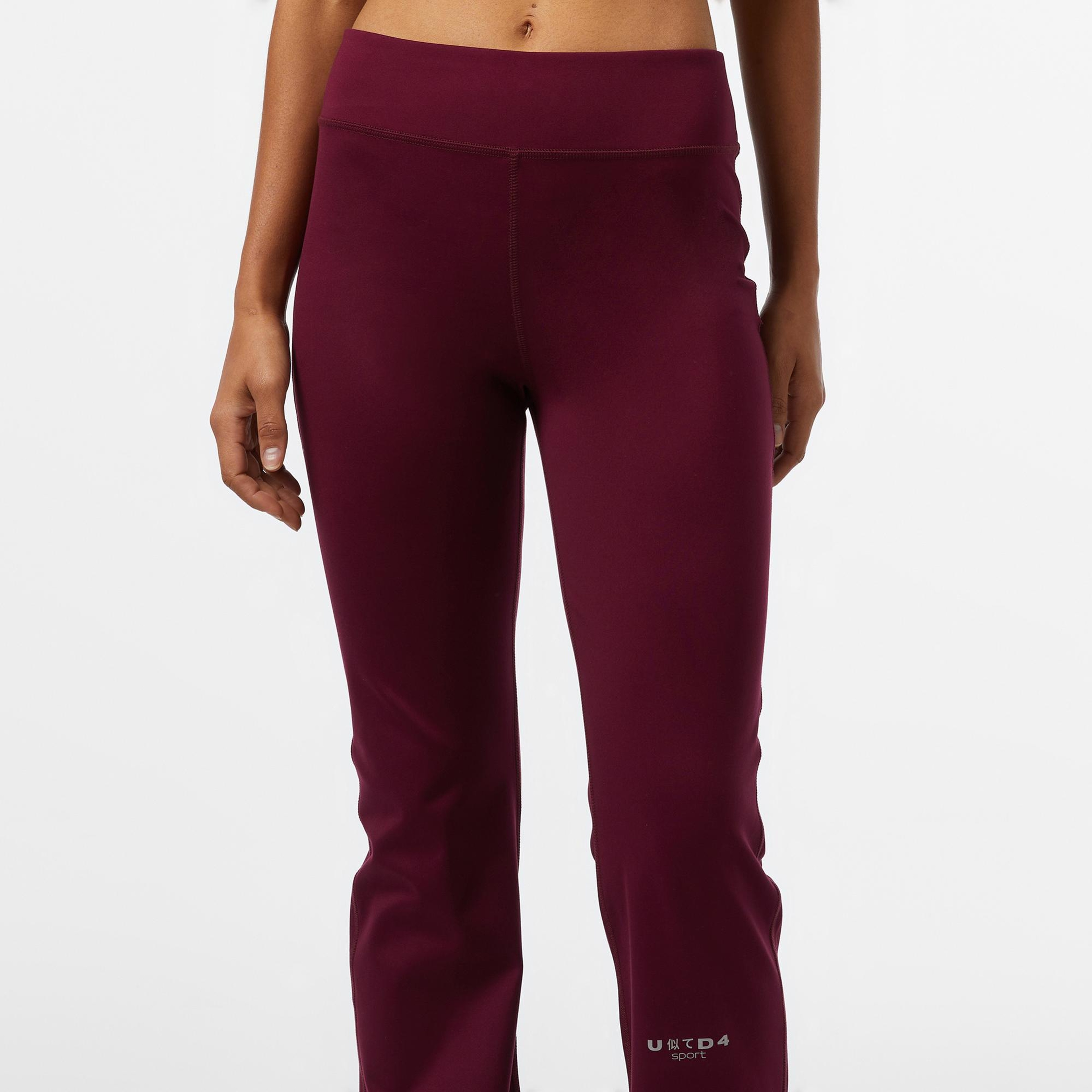 United4 Sport Kadın Bordo Bol Paça Antrenman Taytı