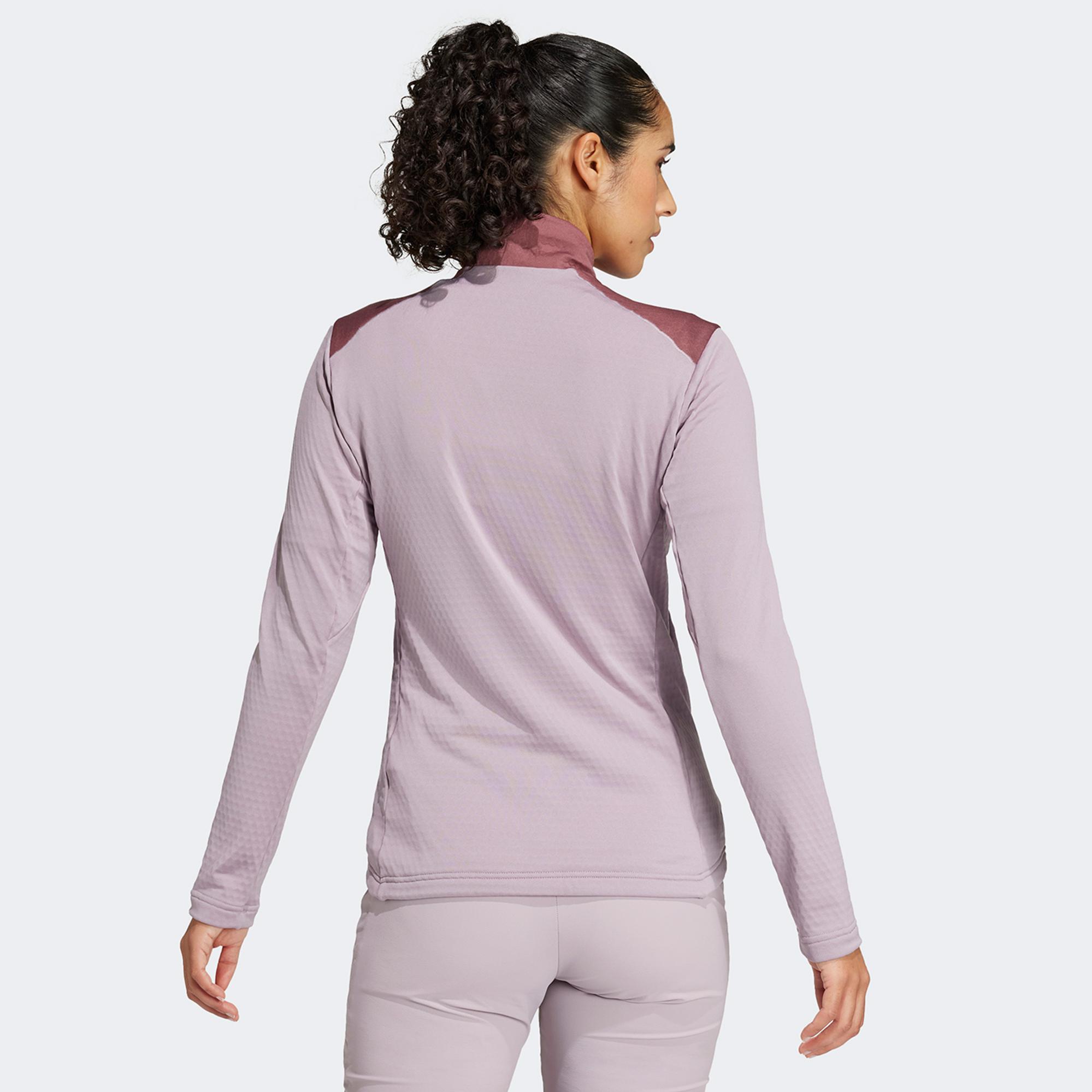 adidas Terrex Multi Light Fleece Full Zip Kadın Mor Antrenman Üstü