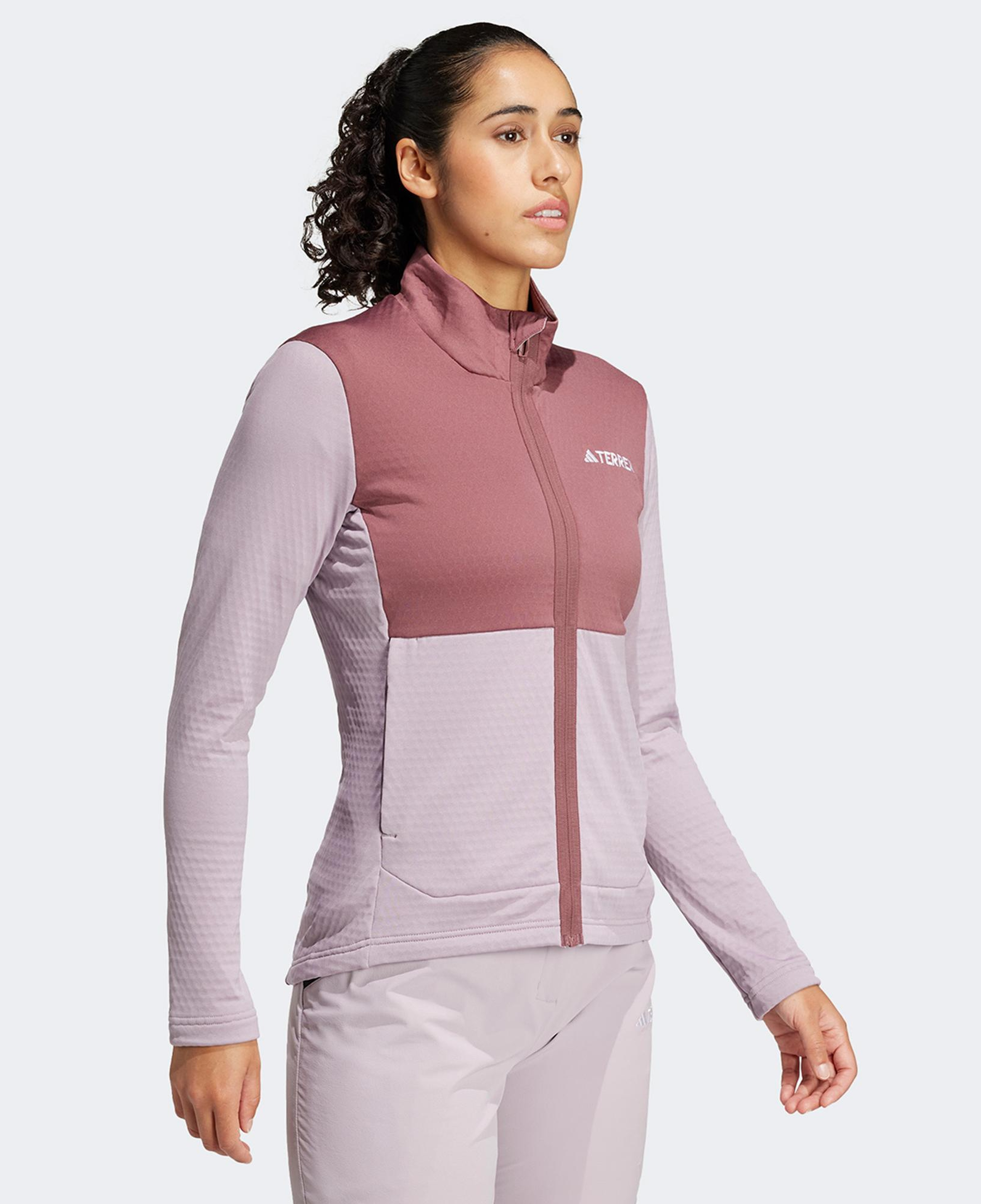 adidas Terrex Multi Light Fleece Full Zip Kadın Mor Antrenman Üstü