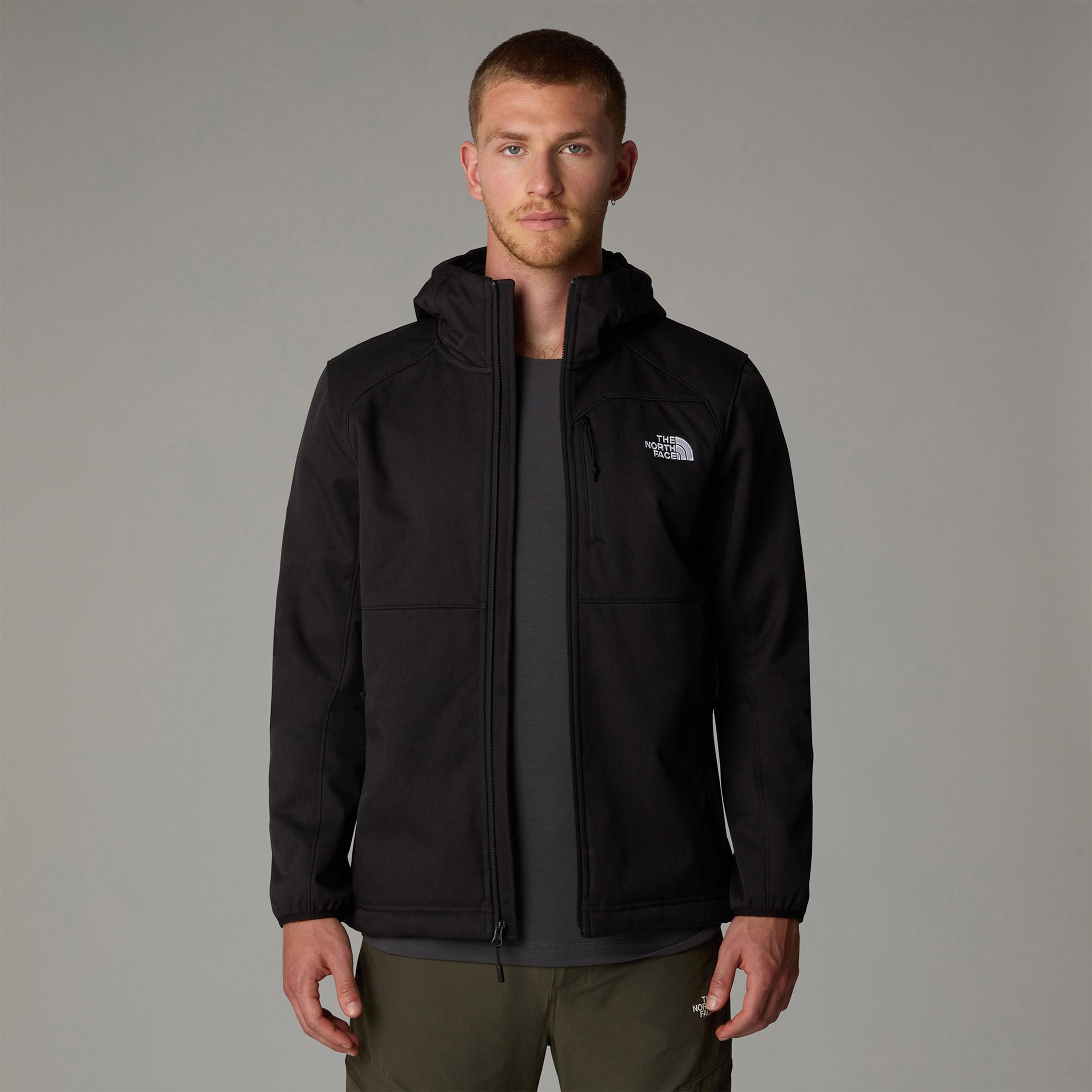 The North Face Quest Hooded Softshell Erkek Siyah Outdoor Kapüşonlu Mont