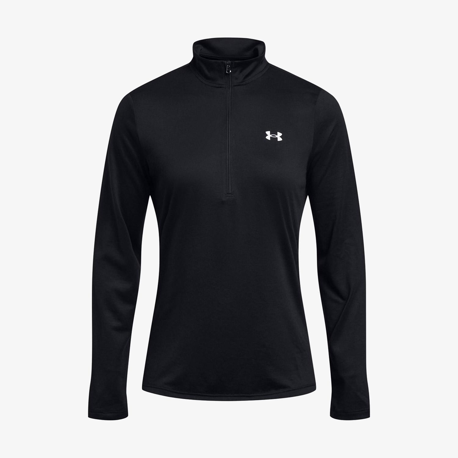 Under Armour Tech 1/2 Zipped Solid Kadın Siyah Antrenman Üstü