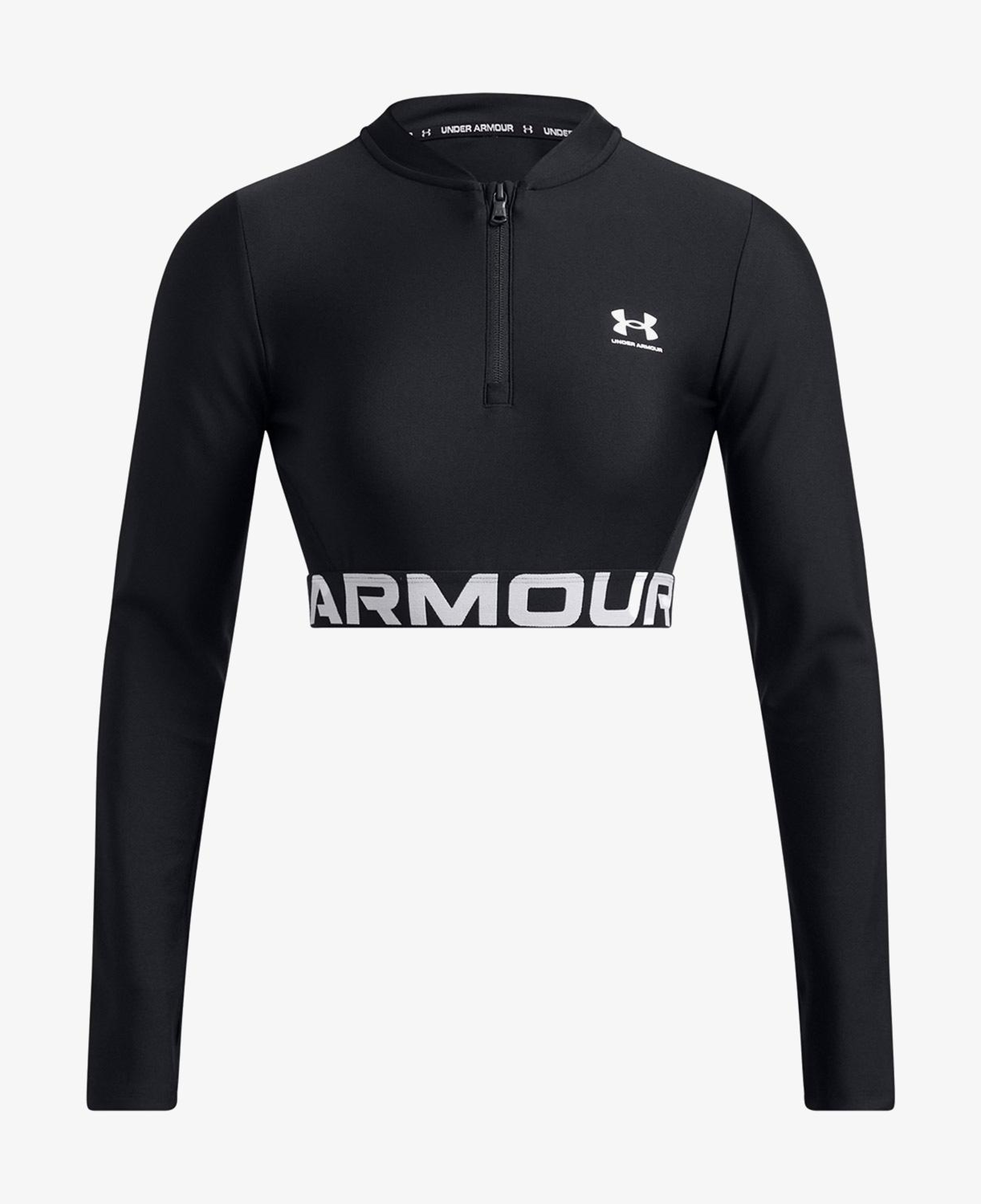 Under Armour Heat Gear Rib 1/4 Zipped Kadın Siyah Antrenman Üstü