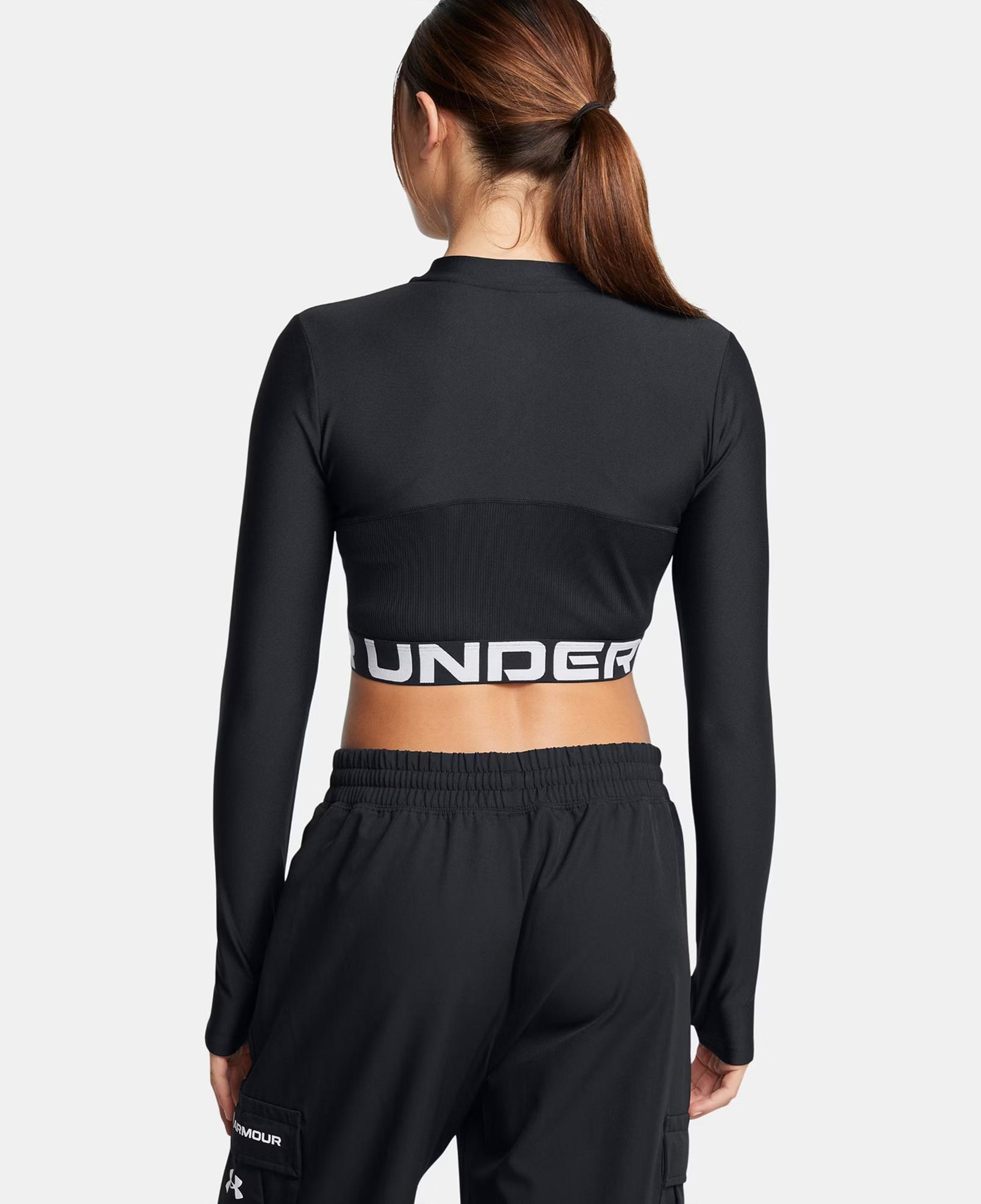 Under Armour Heat Gear Rib 1/4 Zipped Kadın Siyah Antrenman Üstü