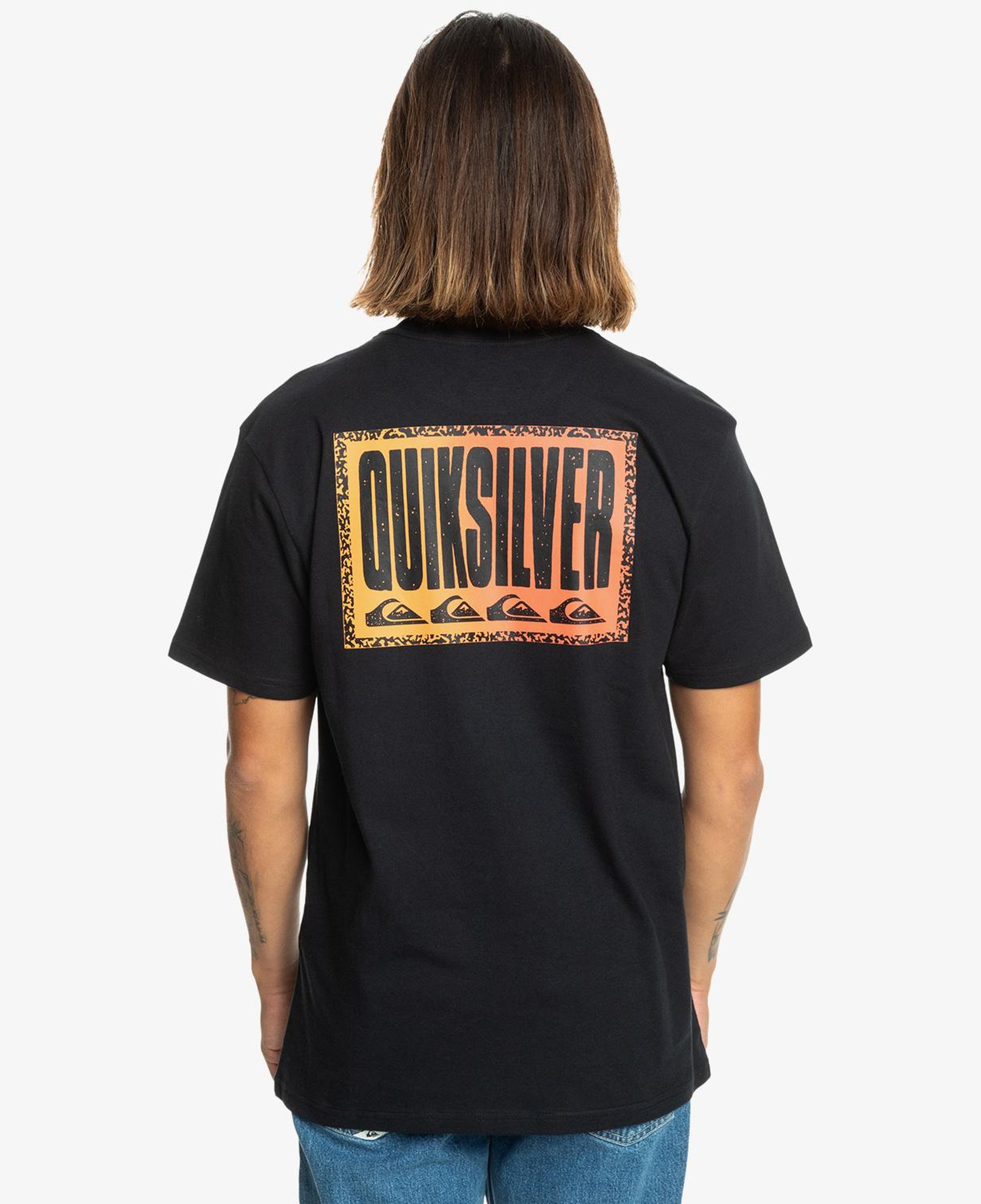 Quiksilver Long Fade Erkek Siyah Günlük T-Shirt