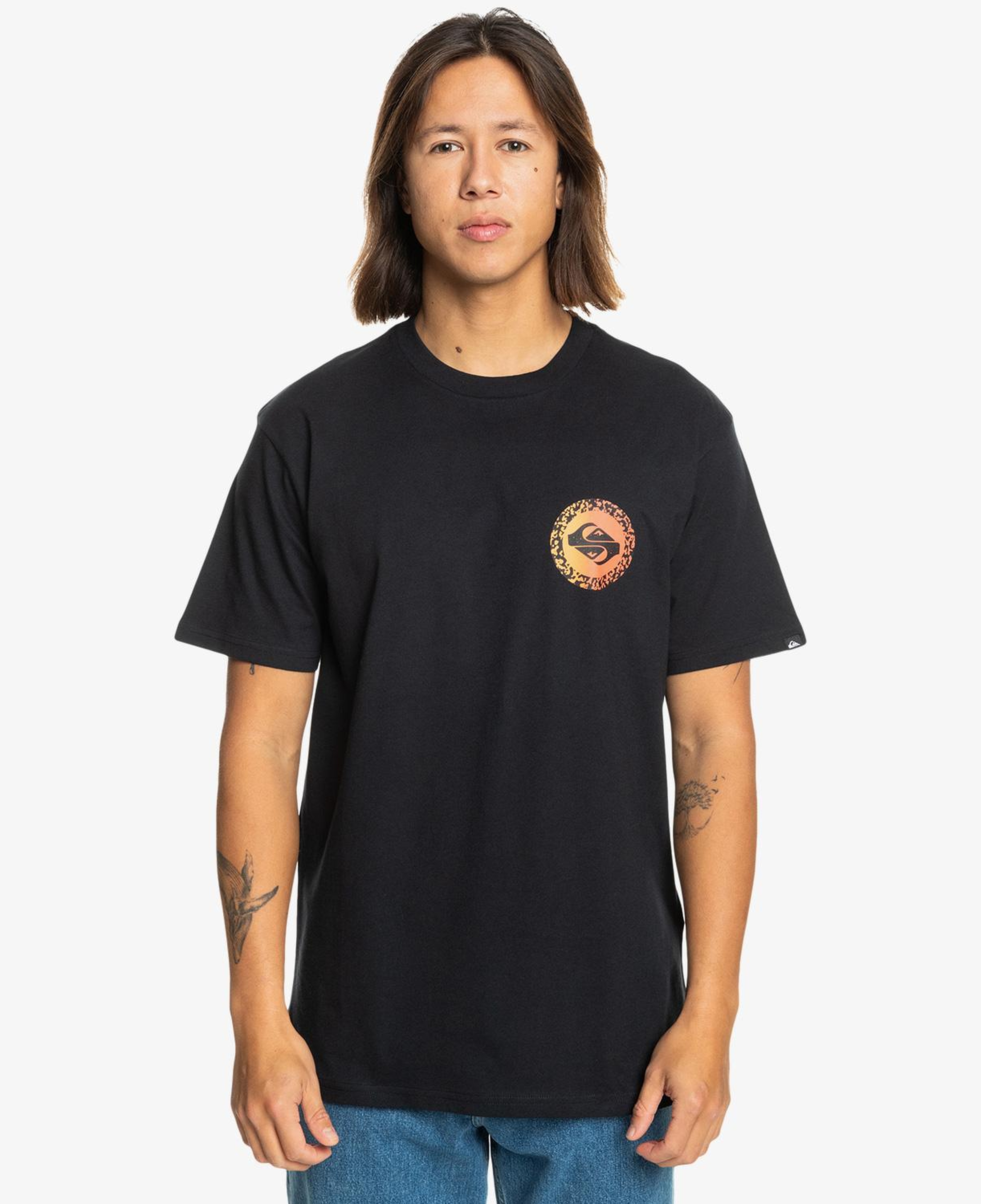 Quiksilver Long Fade Erkek Siyah Günlük T-Shirt