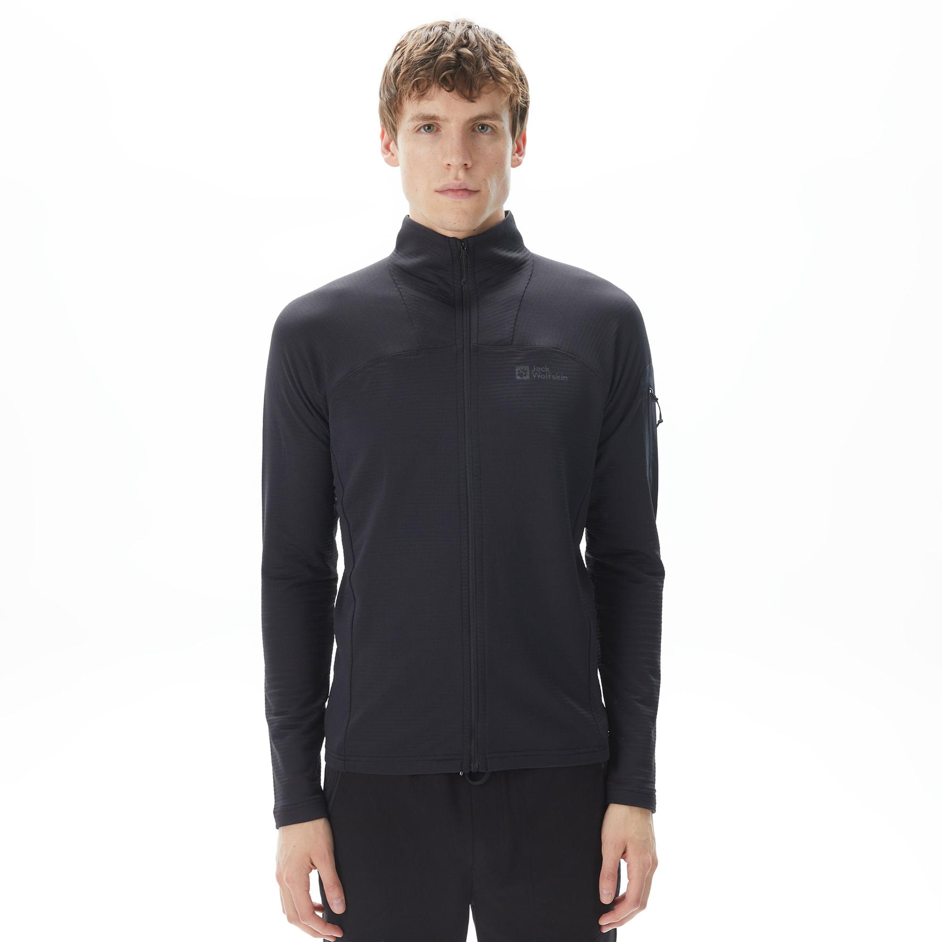 Jack Wolfskin Prelight FZ Erkek Siyah Sweatshirt
