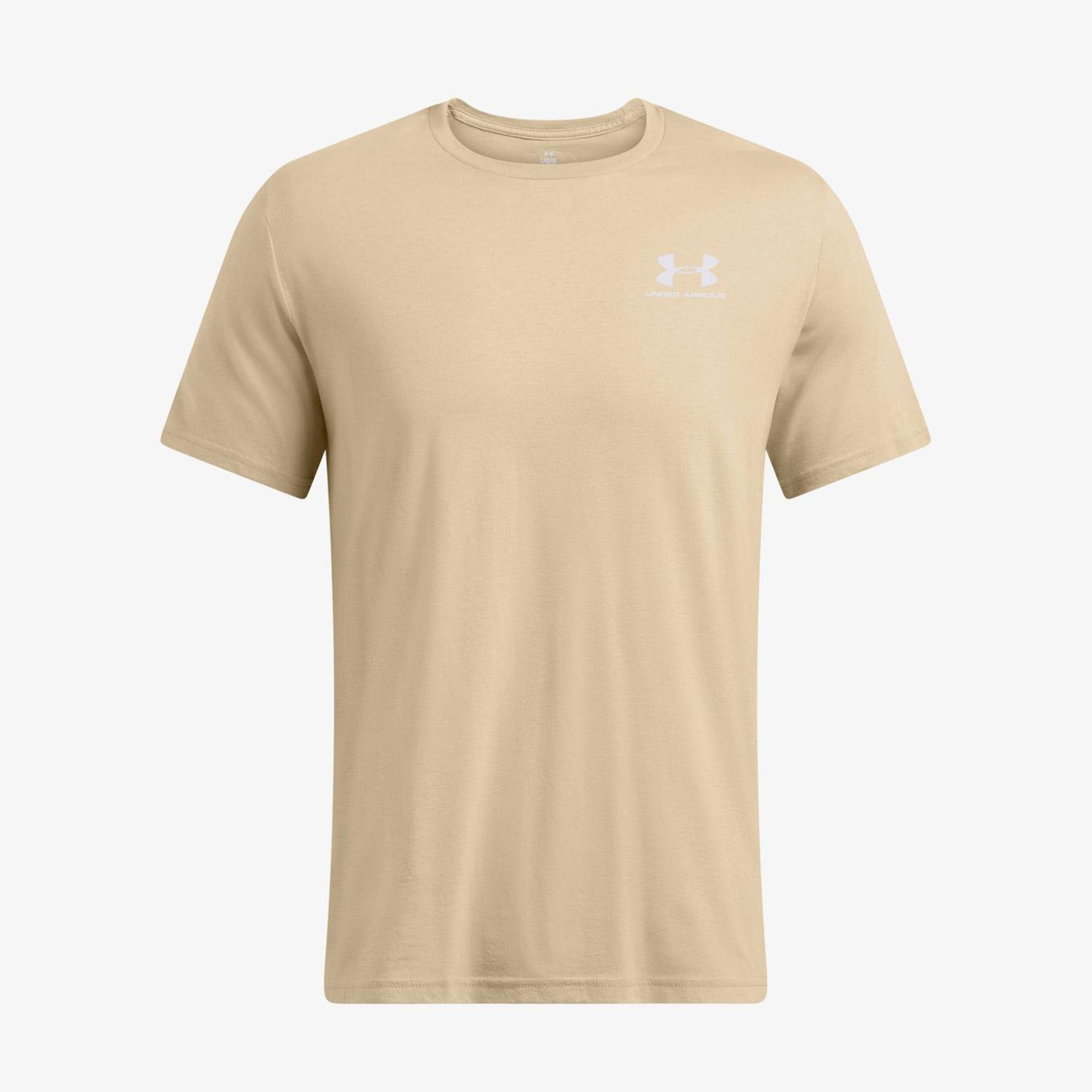 Under Armour Sportstyle Left Chest Erkek Bej Günlük T-Shirt