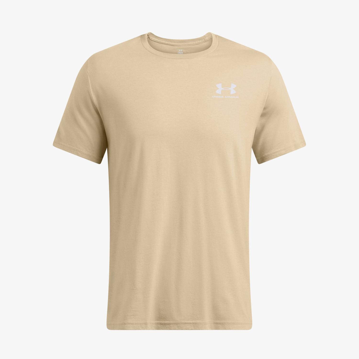 Under Armour Sportstyle Left Chest Erkek Bej Günlük T-Shirt